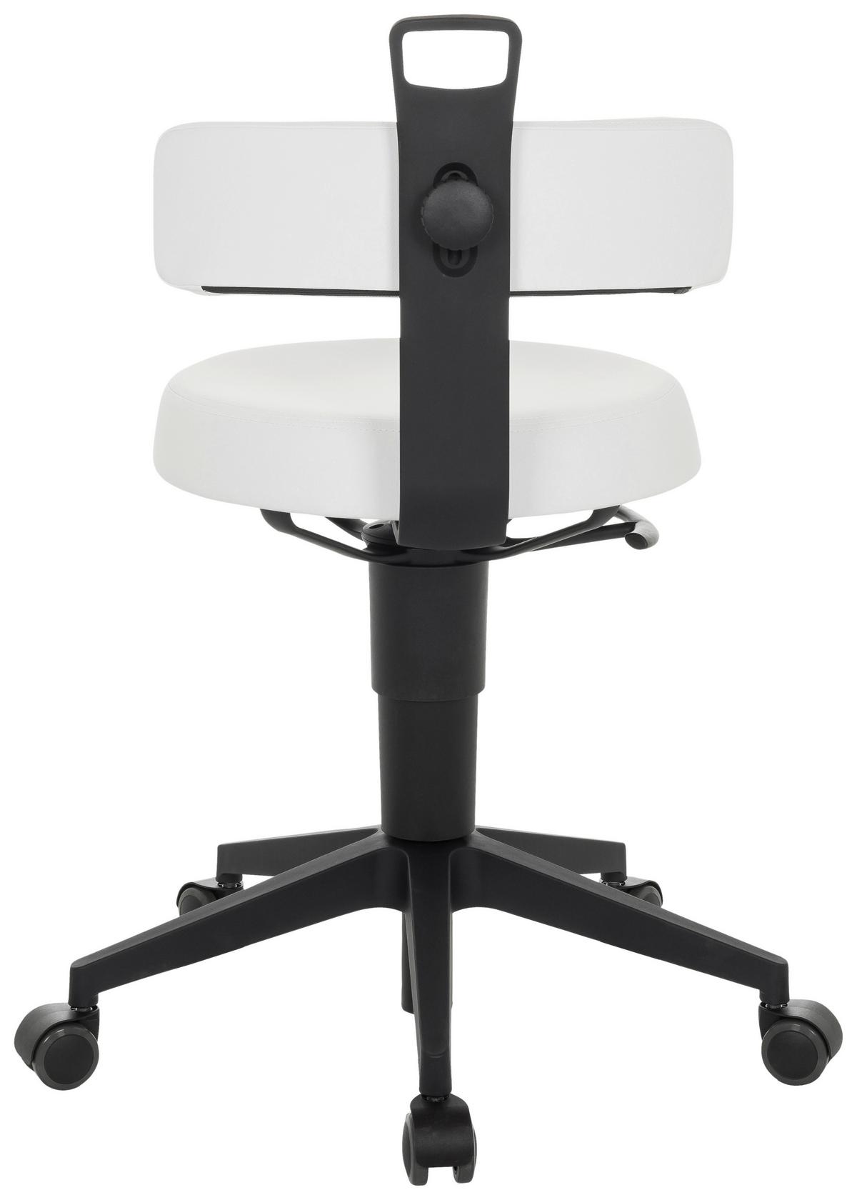 Bürohocker Top Work Flex Pu - Schwarz/Weiß, Basics, Leder/Kunststoff (40/74-86/46cm) - MID.YOU