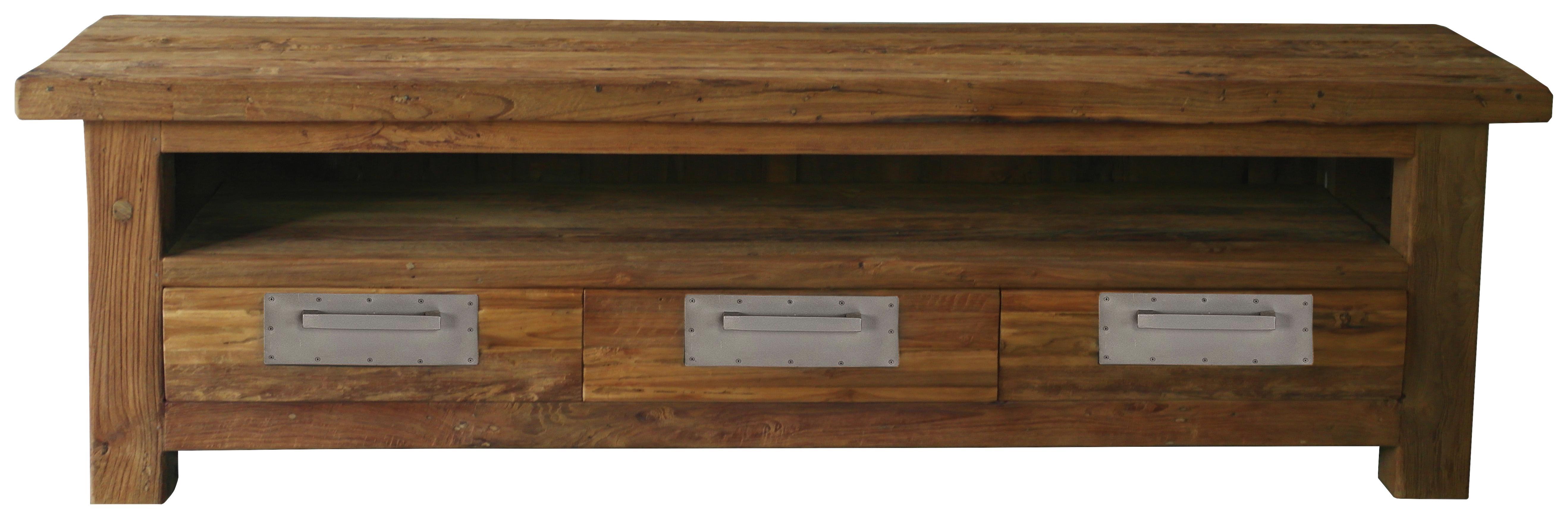 Lowboard Coruna B: 200 cm Teakholz - Naturfarben, Basics, Holz (200/60/45cm)