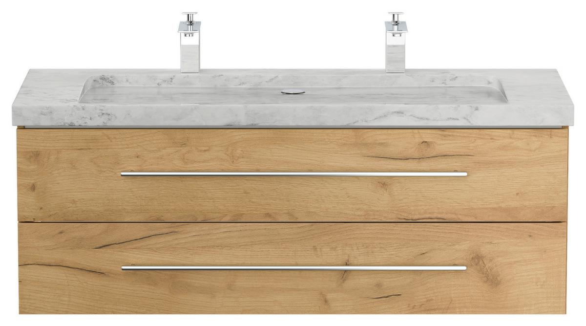 WASCHTISCHKOMBI Yamo, Eichefarben B: 130cm - Eichefarben, Basics, Holzwerkstoff/Stein (130cm) - MID.YOU