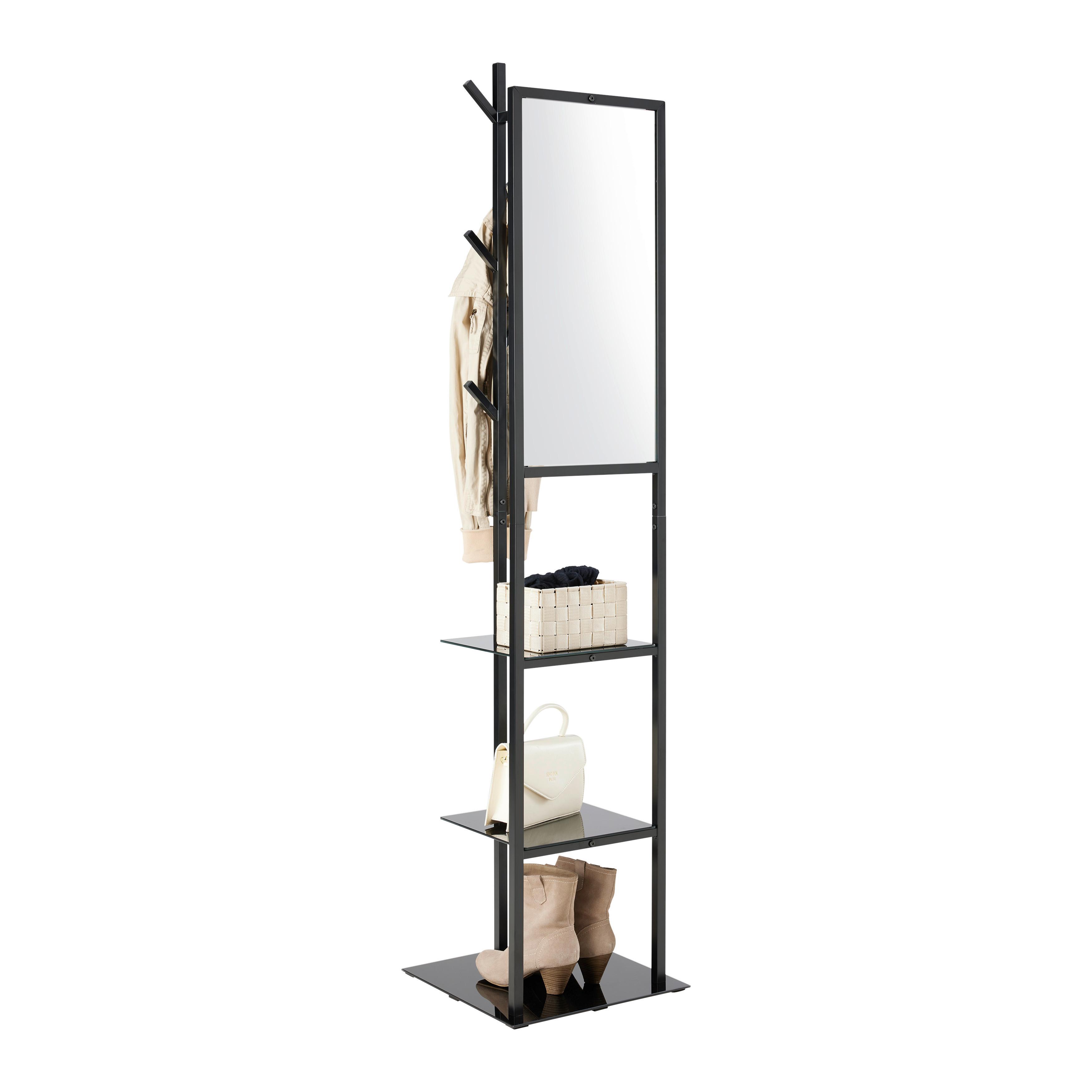 VEŠIAK NA KABÁTY IMOLA -EXKLUSIV- - čierna, Modern, kov/sklo (40/182/40cm) - Mömax