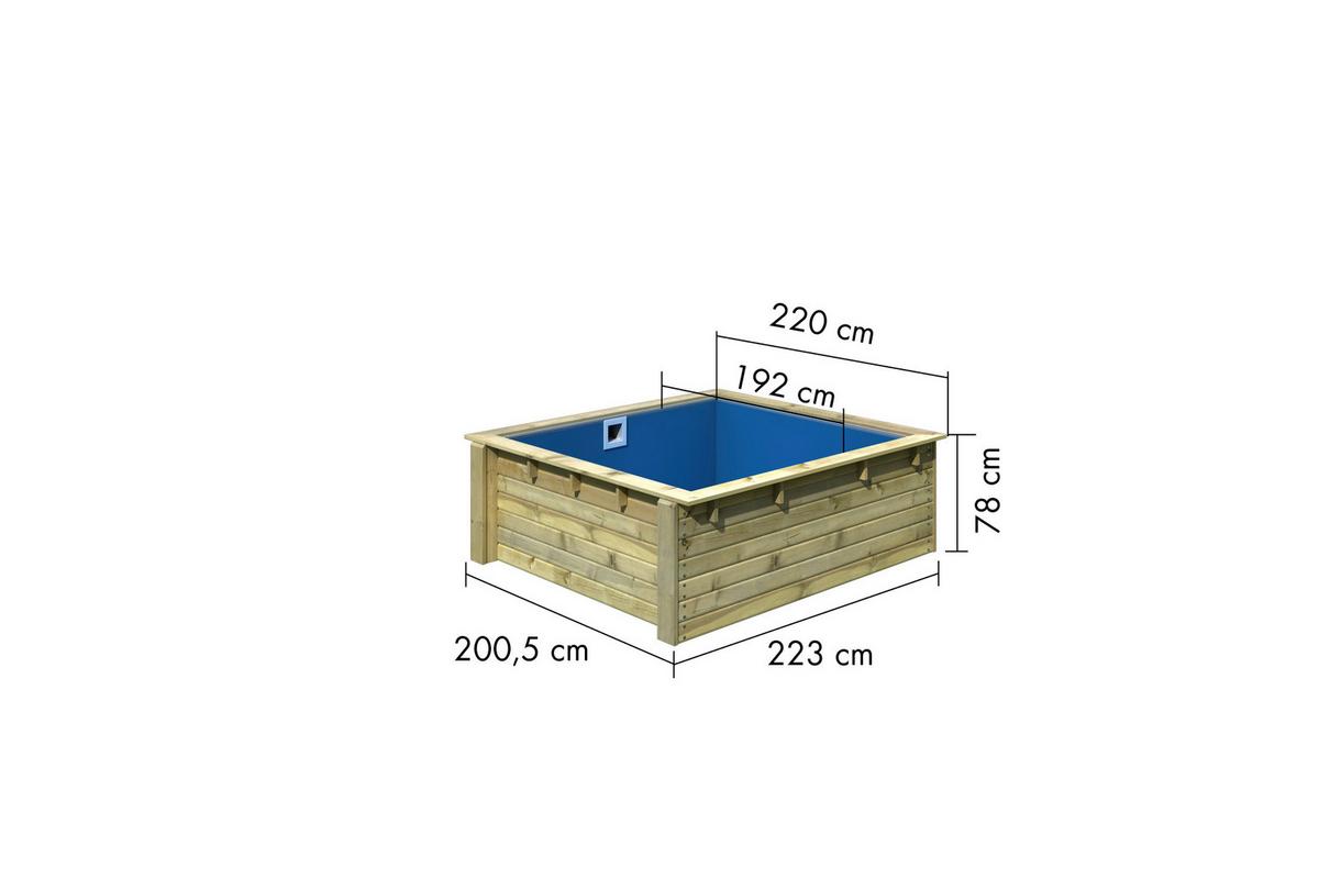 Pool-Set Minipool Percy 40160 Minipool Percy - Blau/Naturfarben, Basics, Holz (220/78/223cm)