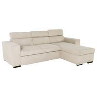 Eckschlafsofa mit Bettkasten Vicomte, creme, 237x167cm - Creme/Schwarz, KONVENTIONELL, Holz/Holzwerkstoff (237/167cm)