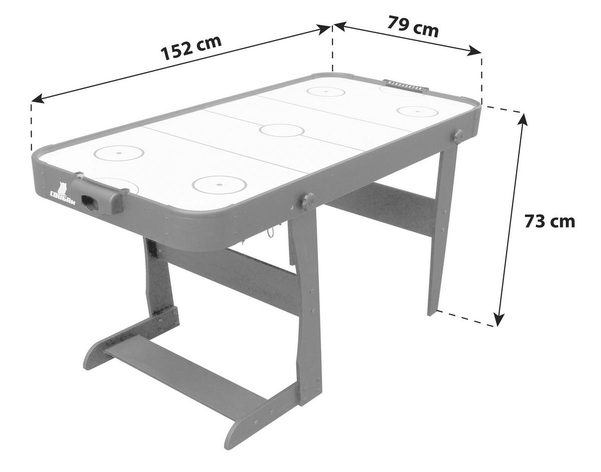Tisch-Eishockey Icing L: 152 cm Schwarz Puck/Figuren - Schwarz, MODERN, Holz (152/73/79cm) - Ambia Garden