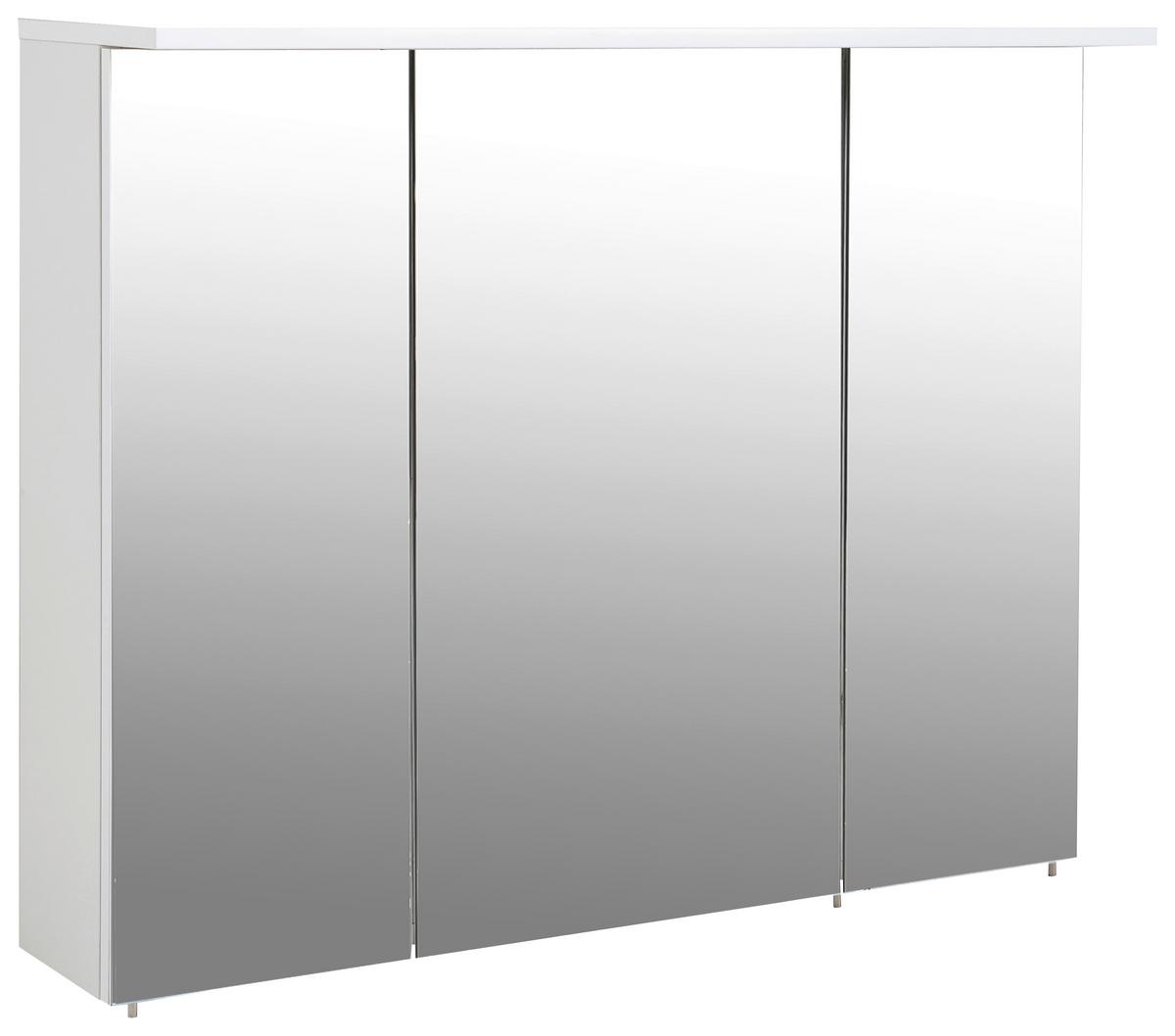 Spiegelschrank Profil 1000 3 Türen, Weiß - Weiß Hochglanz/Weiß, MODERN, Glas/Holzwerkstoff (100/72/23,7cm) - MID.YOU