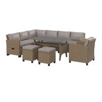 Lounge-garnitúra Porto-Multi - világosbarna/szürke, Modern, műanyag/textil (237/190/73.5cm) - Beldano