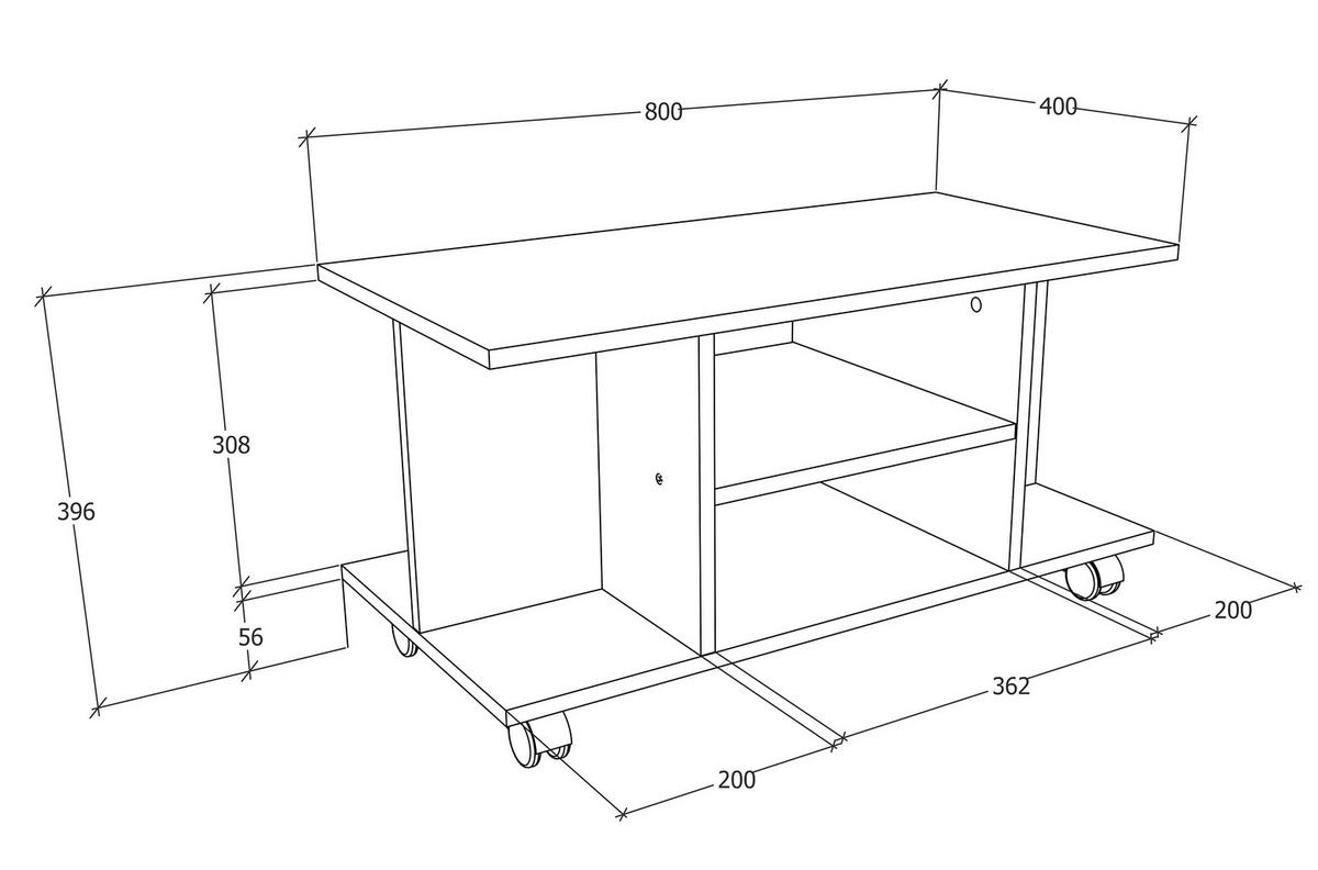 Stolík na TV, biely, š: 80 cm - biela, Modern, kompozitné drevo/plast (80/40/40cm) - MID.YOU