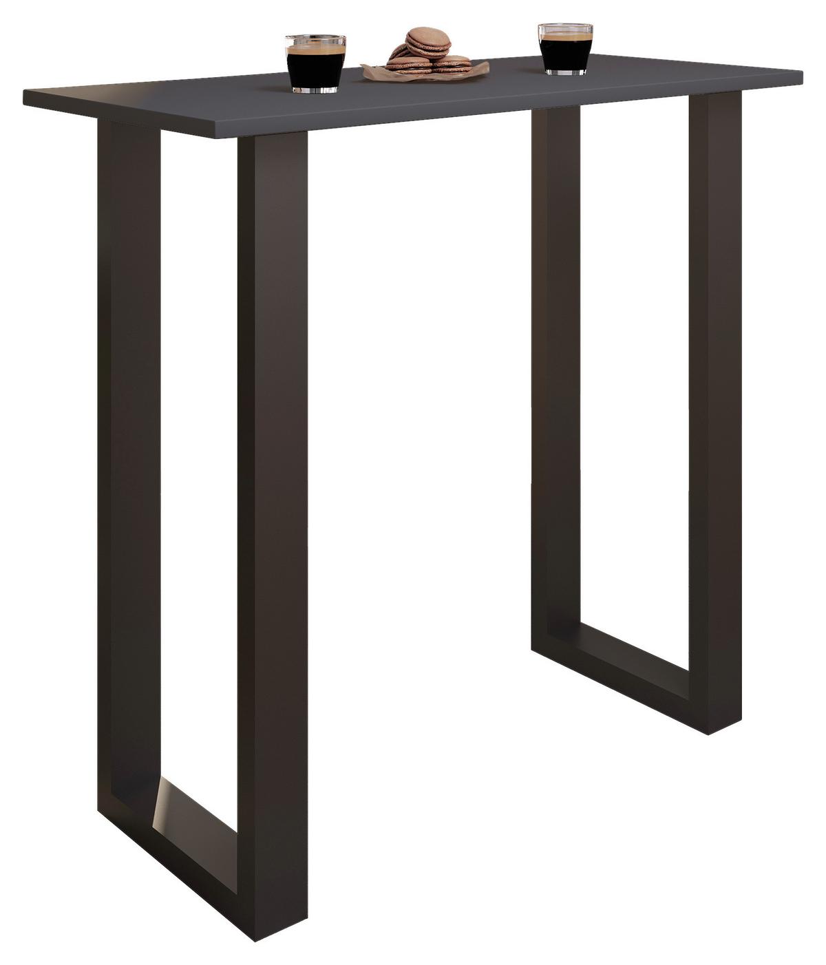 Bartisch Xona B 110x50 - Anthrazit/Schwarz, KONVENTIONELL, Holzwerkstoff/Metall (110/50/102cm)