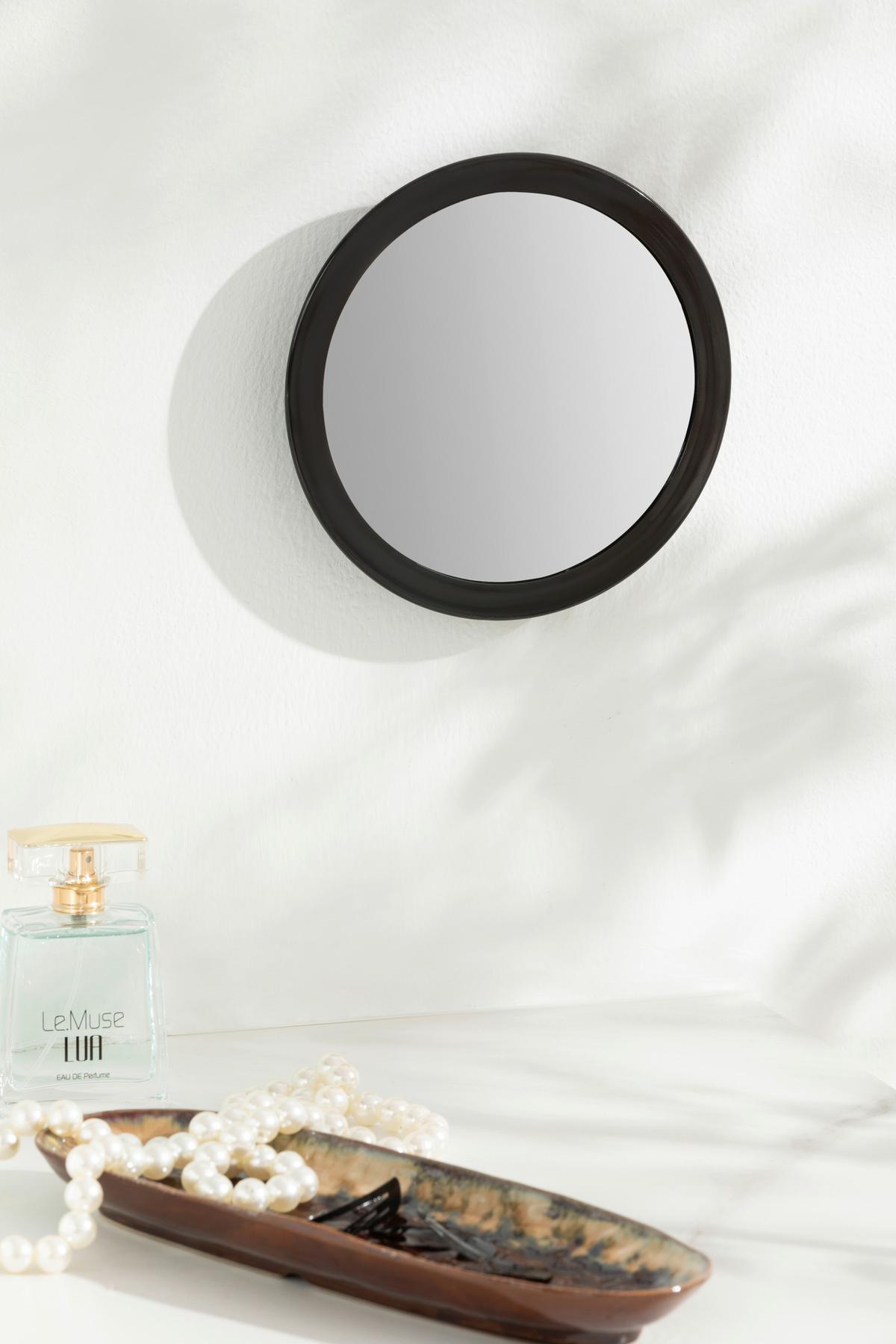 Spiegel Lenora - Weiß, KONVENTIONELL, Glas/Kunststoff (17cm) - Ondega