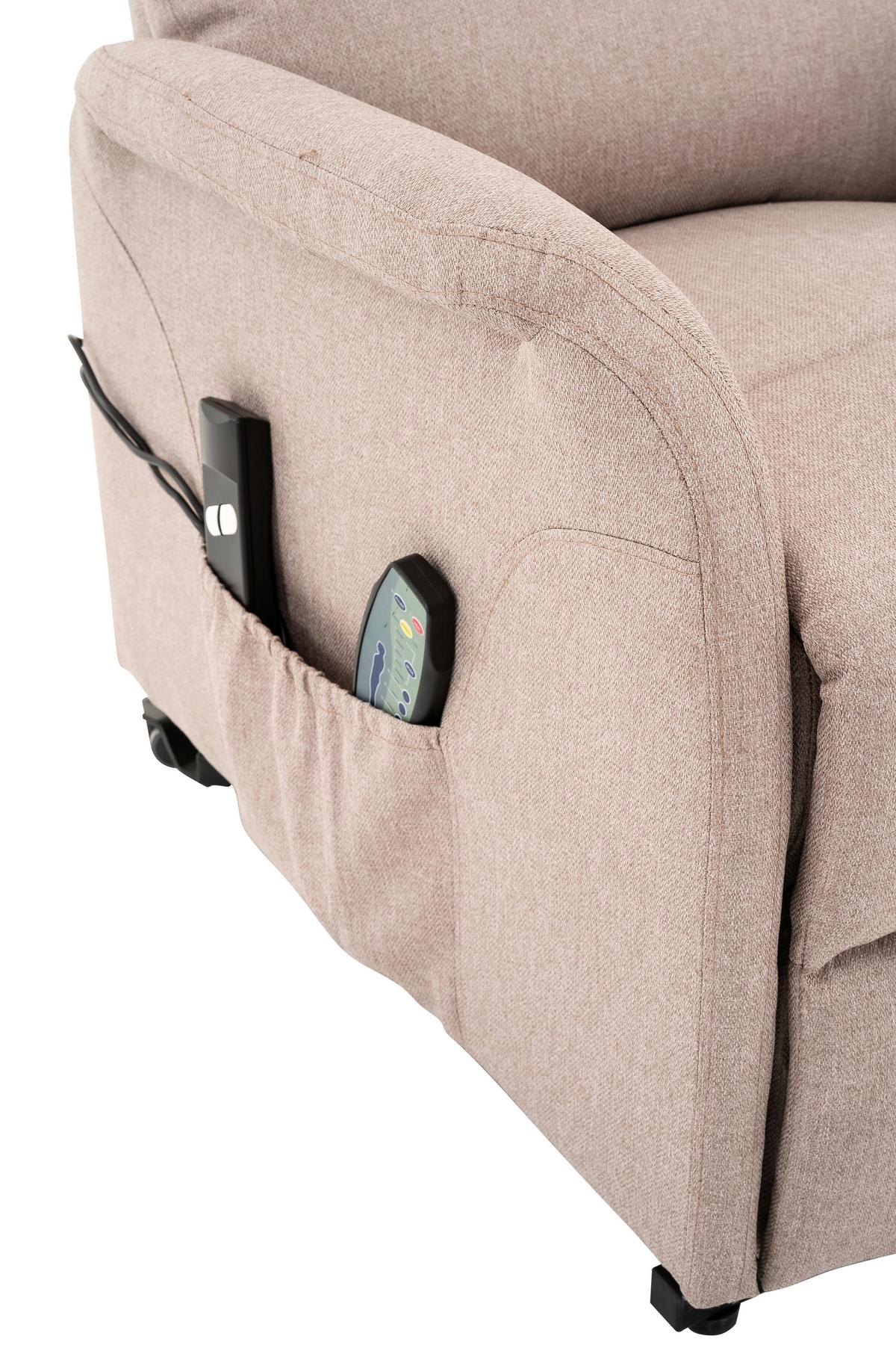 Relaxsessel Luxo Sandfarben B: 68 Cm - Sandfarben/Schwarz, Design, Textil/Metall (68/100/94cm) - Livetastic