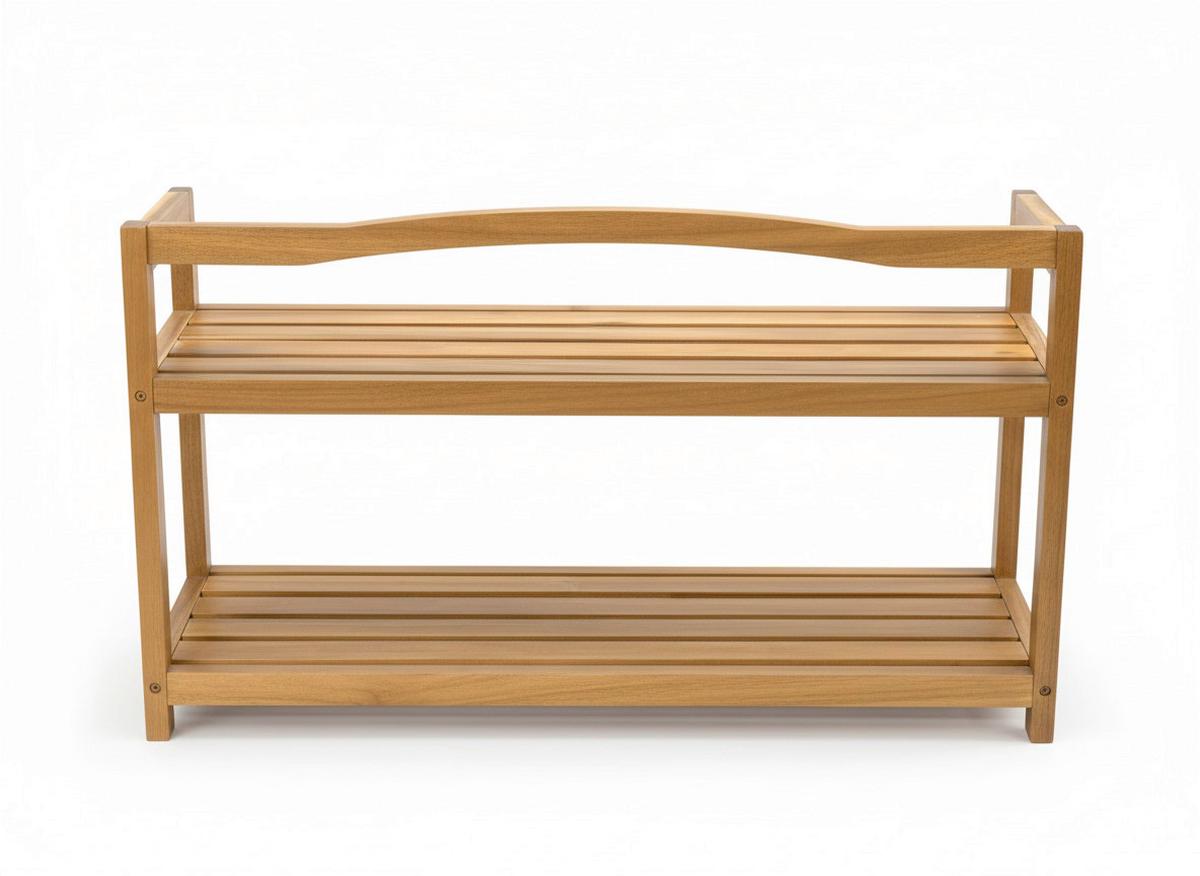 Schuhregal aus Akazie 2 Etagen 26x42x74 cm - Akaziefarben, Basics, Holz (26/42/74cm)