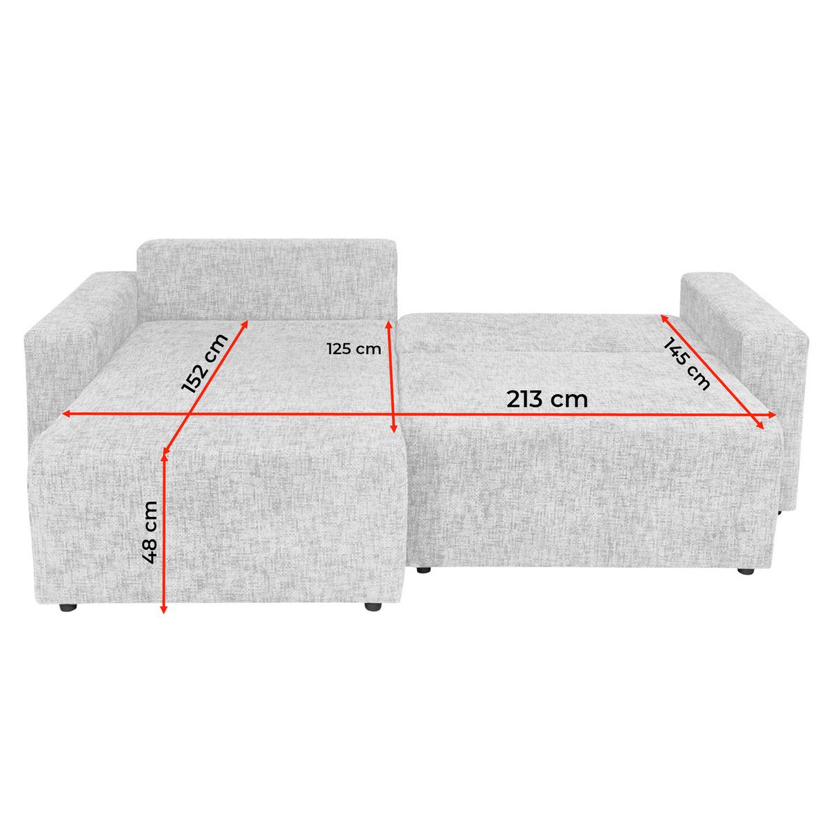 Ecksofa Dallas Boucle Schlammfarben 173x258cm - Schlammfarben/Schwarz, MODERN, Holz/Kunststoff (173/258cm)
