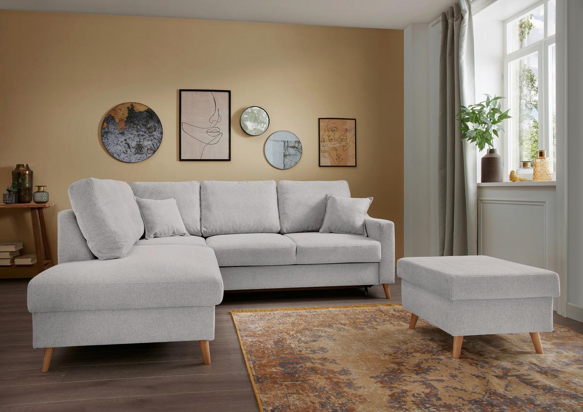 Ecksofa Valentina Grau S: 200x230 Cm - Naturfarben/Grau, KONVENTIONELL, Textil (200/230cm) - Livetastic