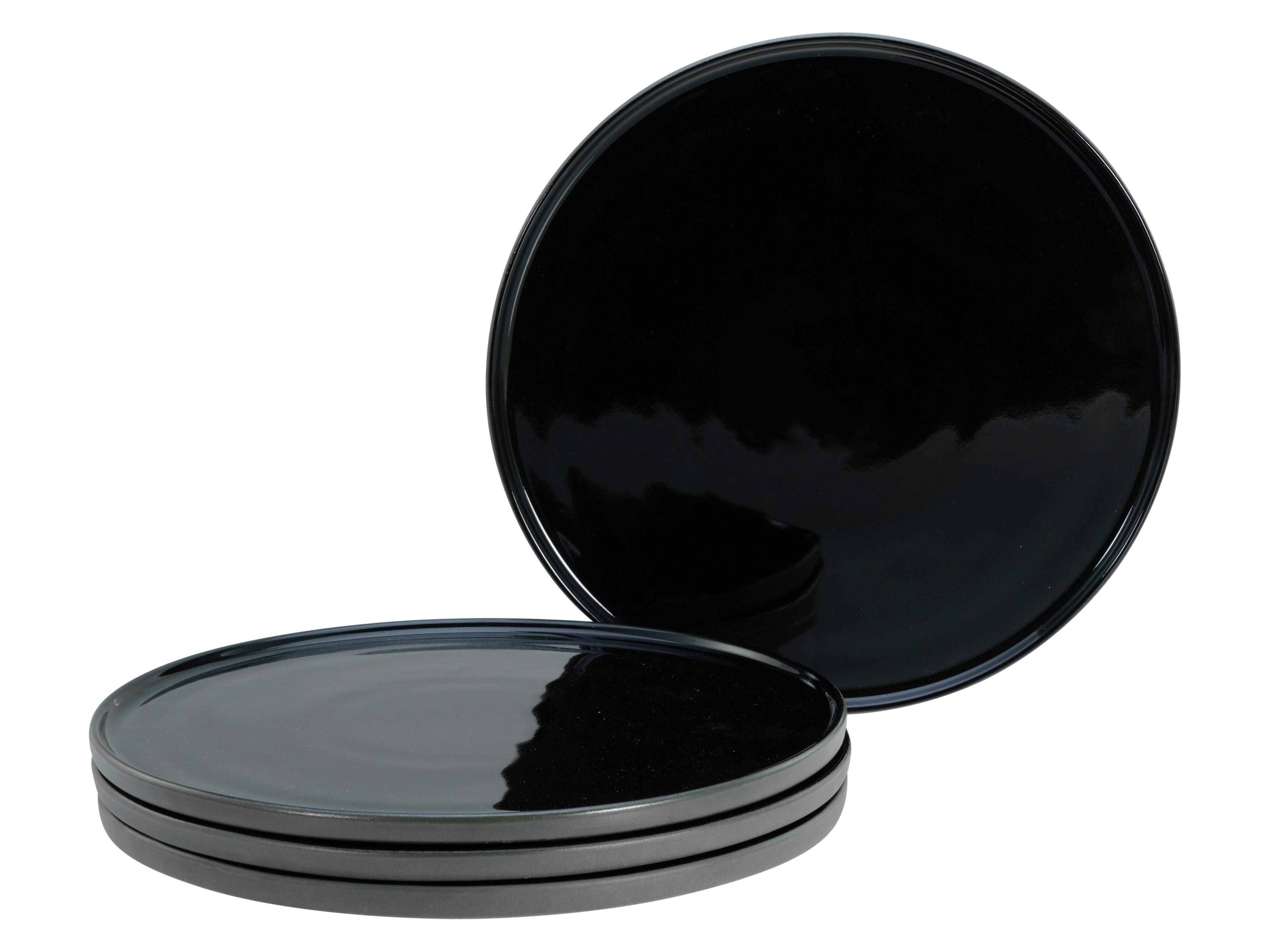 Speisetellerset Futuro Schwarz L: 28,5 cm - Schwarz, Basics, Keramik (26/26/2cm) - Creatable