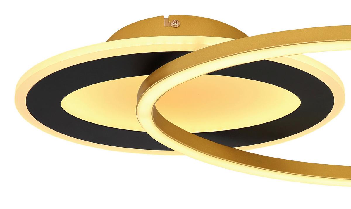 LED-Deckenleuchte L: 53 cm, 1-Flammig - Goldfarben/Opal, Design, Kunststoff/Metall (53/23,5/7cm) - Globo