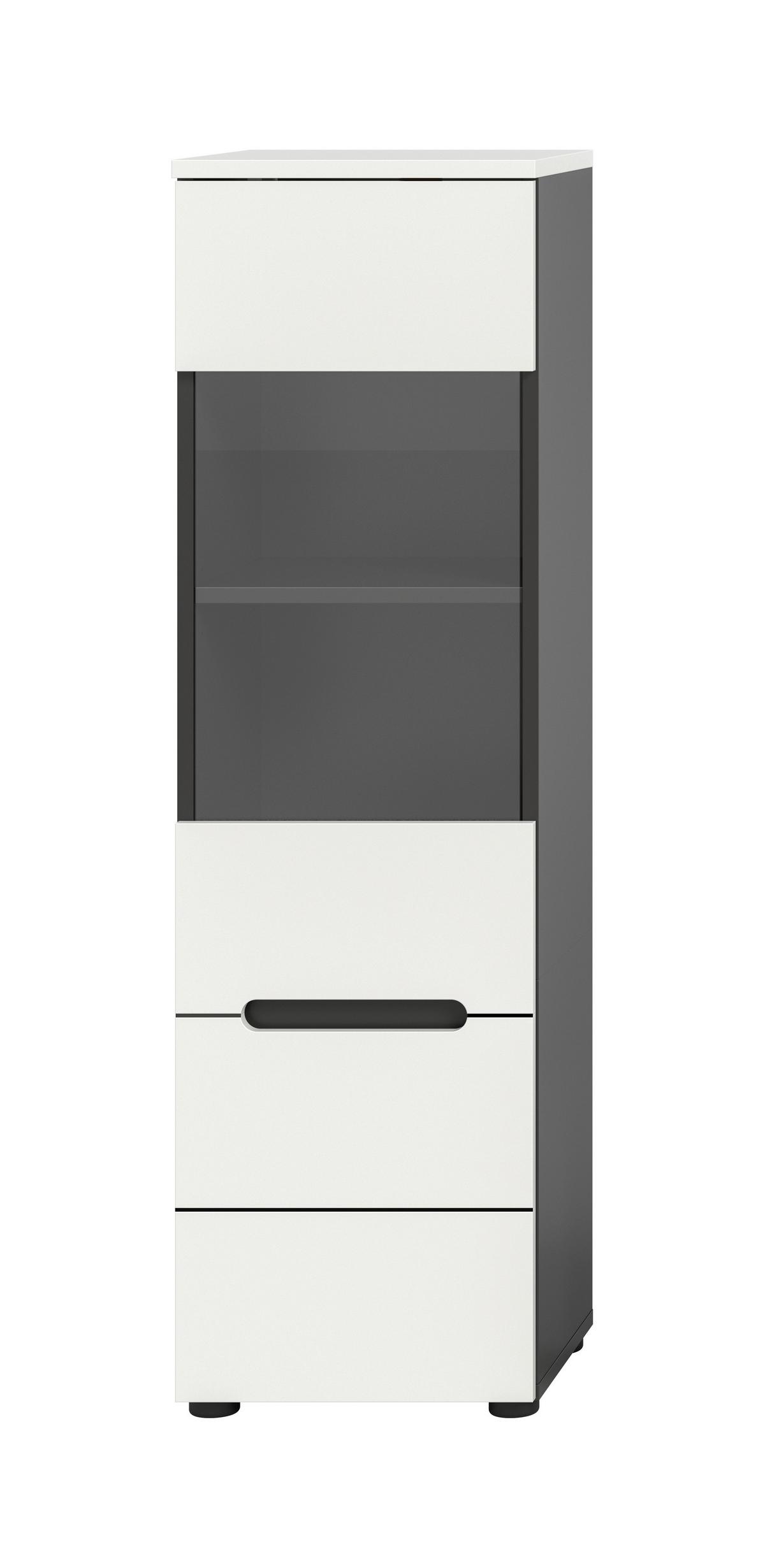 Vitrine Hell- Dunkelgrau B: 36 cm - Dunkelgrau/Hellgrau, Design, Holzwerkstoff (36/125/33cm) - Livetastic