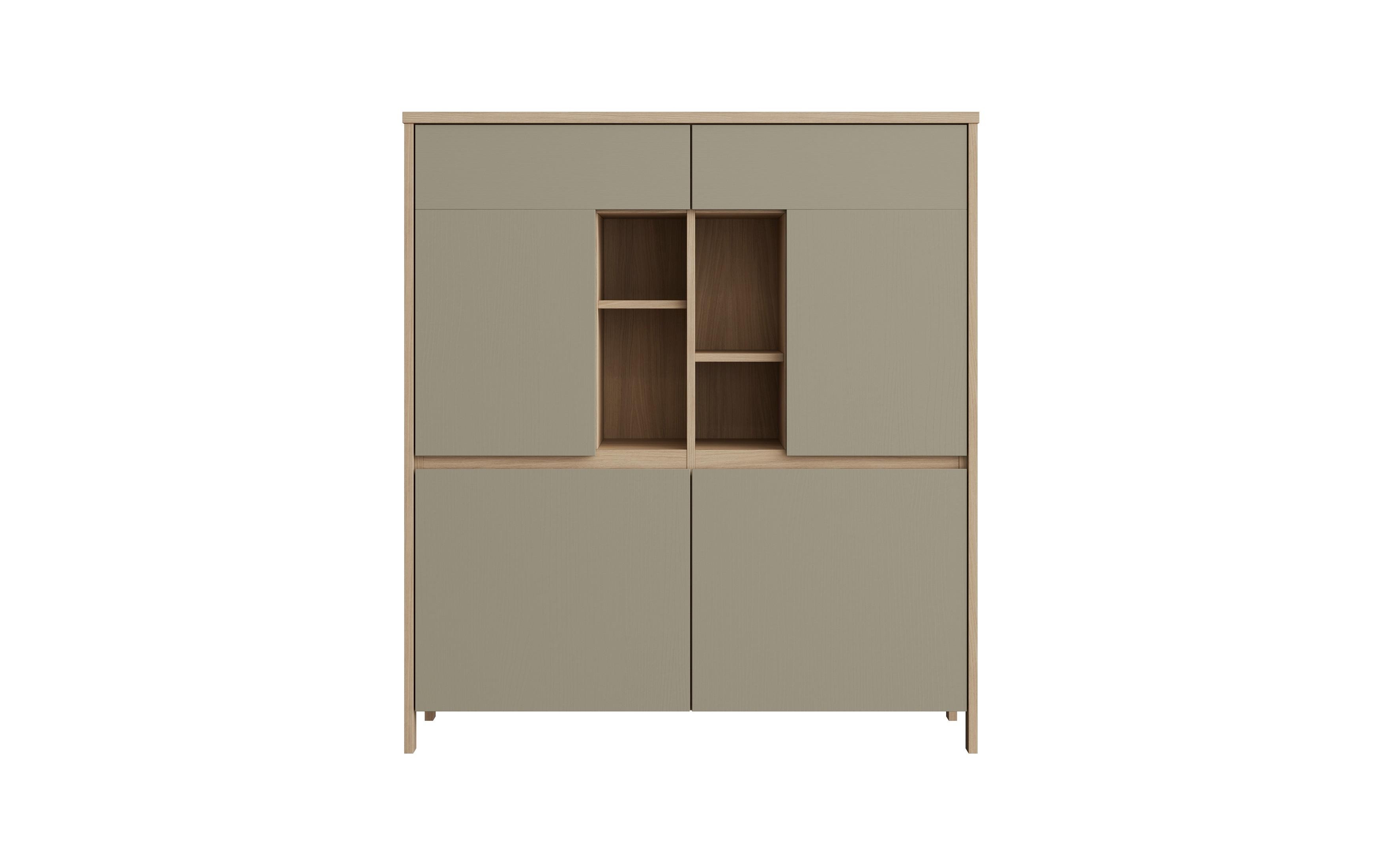Sideboard Stranda Eukalyptus/Holzfarben B: 111cm - Eukalyptusholzfarben/Eichefarben, Design, Holzwerkstoff (111/125/39cm) - MID.YOU