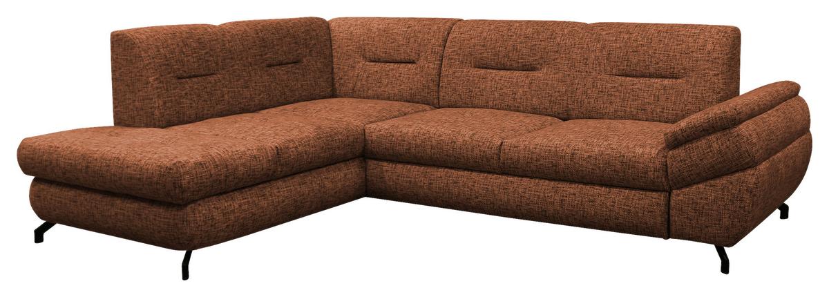 Ecksofa Imo Rostfarben 201x274 Cm - Rostfarben/Schwarz, Design, Textil (201/274cm) - MID.YOU