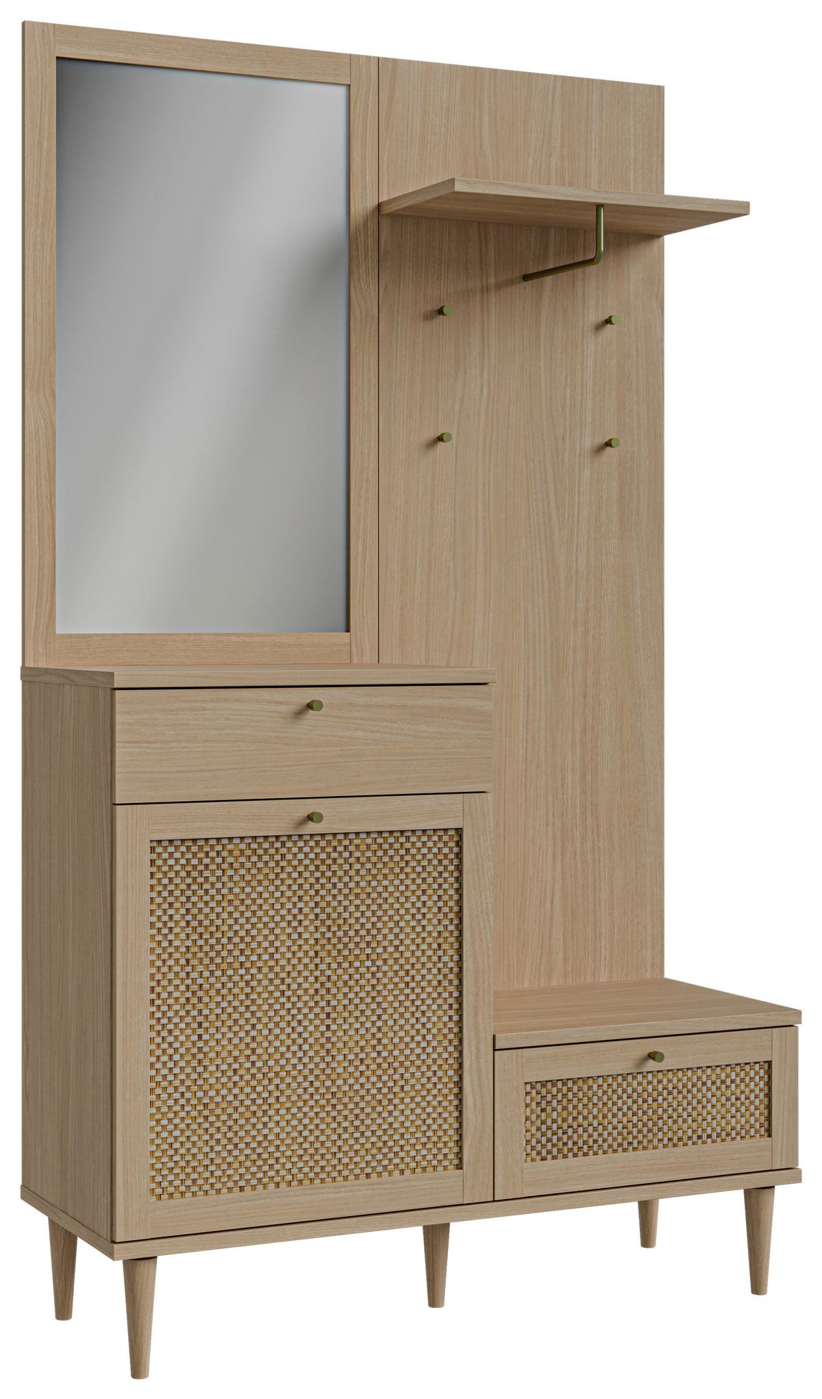 Predsieňový nábytok Calasetta, farby duba, š: 115cm - farba duba, Natur, kompozitné drevo (115,1/198/41,4cm)