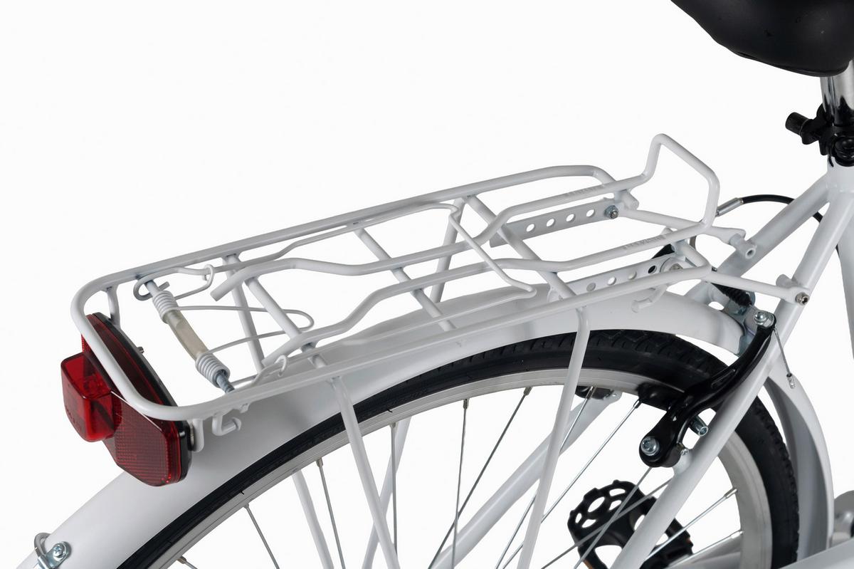 Citybike 28'' mit Korb DaCapo Papilio weiß/lila - Weiß, LIFESTYLE, Metall (25/140/60cm)