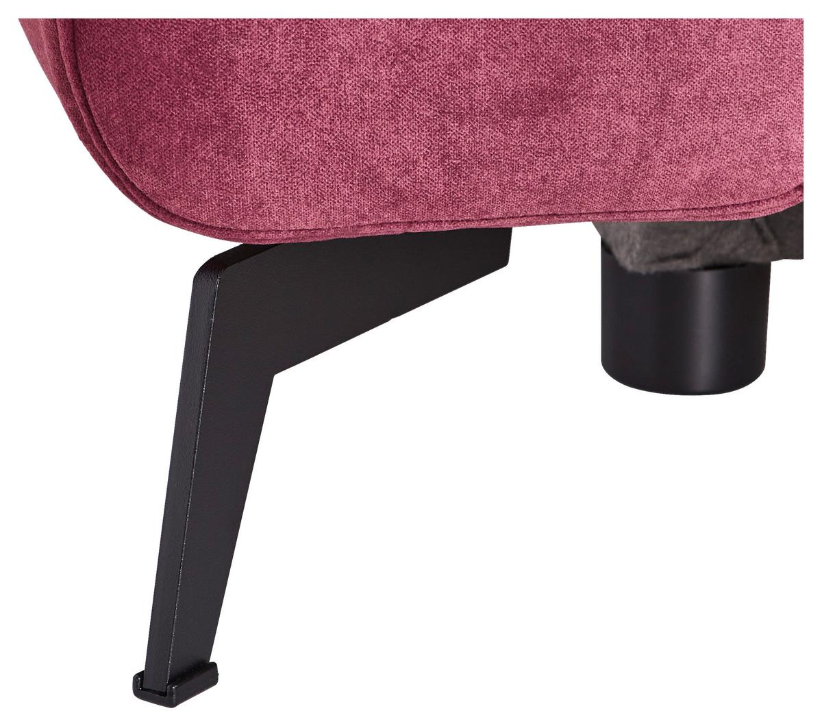 Ecksofa Mit Schlaffunktion Adesso Bordeaux Chenille - Bordeaux/Schwarz, KONVENTIONELL, Textil (275/257cm) - MID.YOU