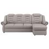 Ecksofa Boston Hellbraun Lederlook - Hellbraun/Schwarz, KONVENTIONELL, Textil (262/165cm) - Livetastic