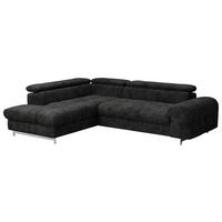 Ecksofa Mit Schlaffunktion Cloud Schwarz 206x257 Cm - Chromfarben/Schwarz, KONVENTIONELL, Textil (206/257cm) - Livetastic