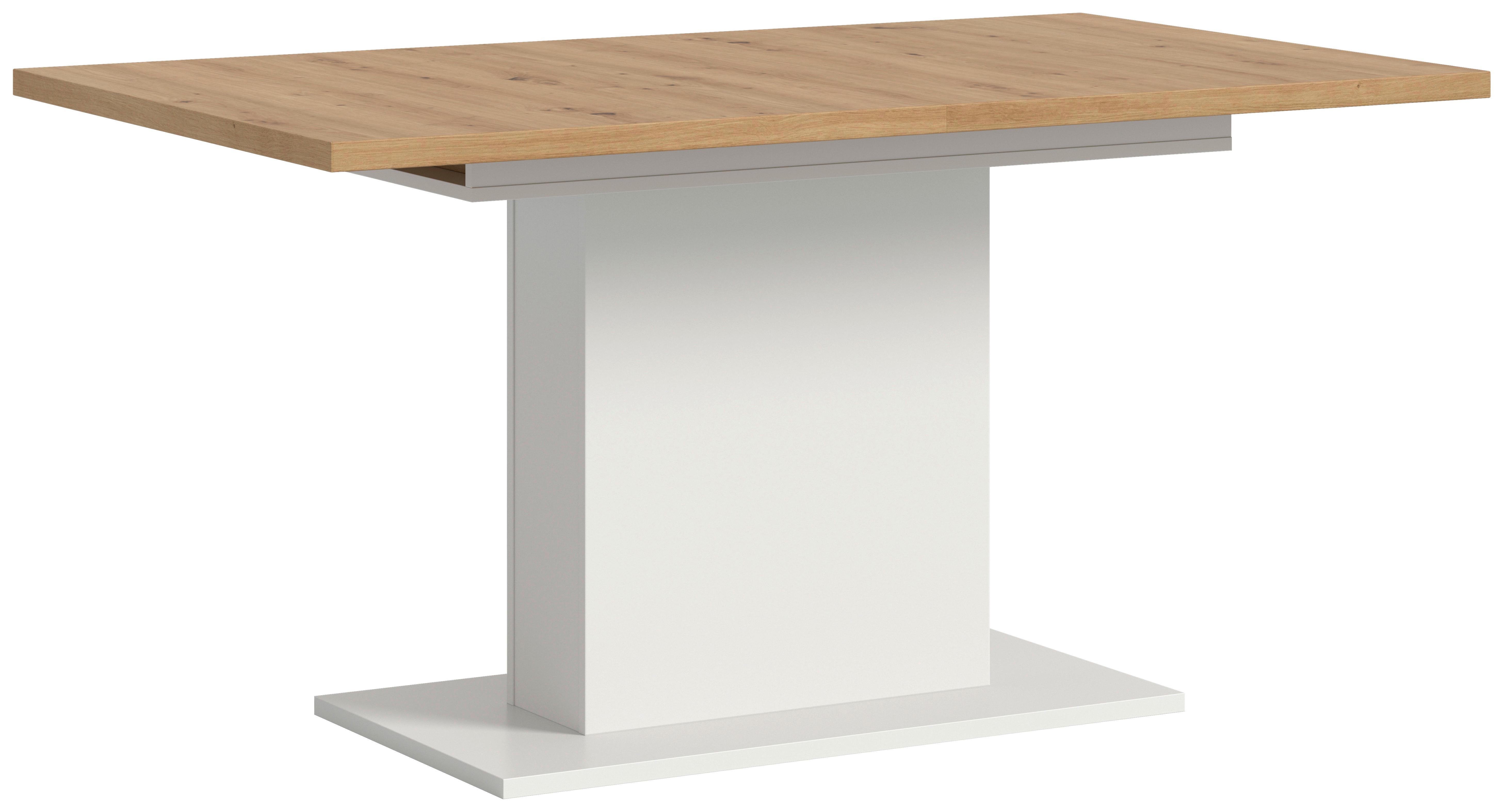 Ausziehtisch Marlon 150 Az Artisan/Weiß, B:150-190 cm - Weiß/Eiche Artisan, KONVENTIONELL, Holzwerkstoff (150-190/90/76cm)