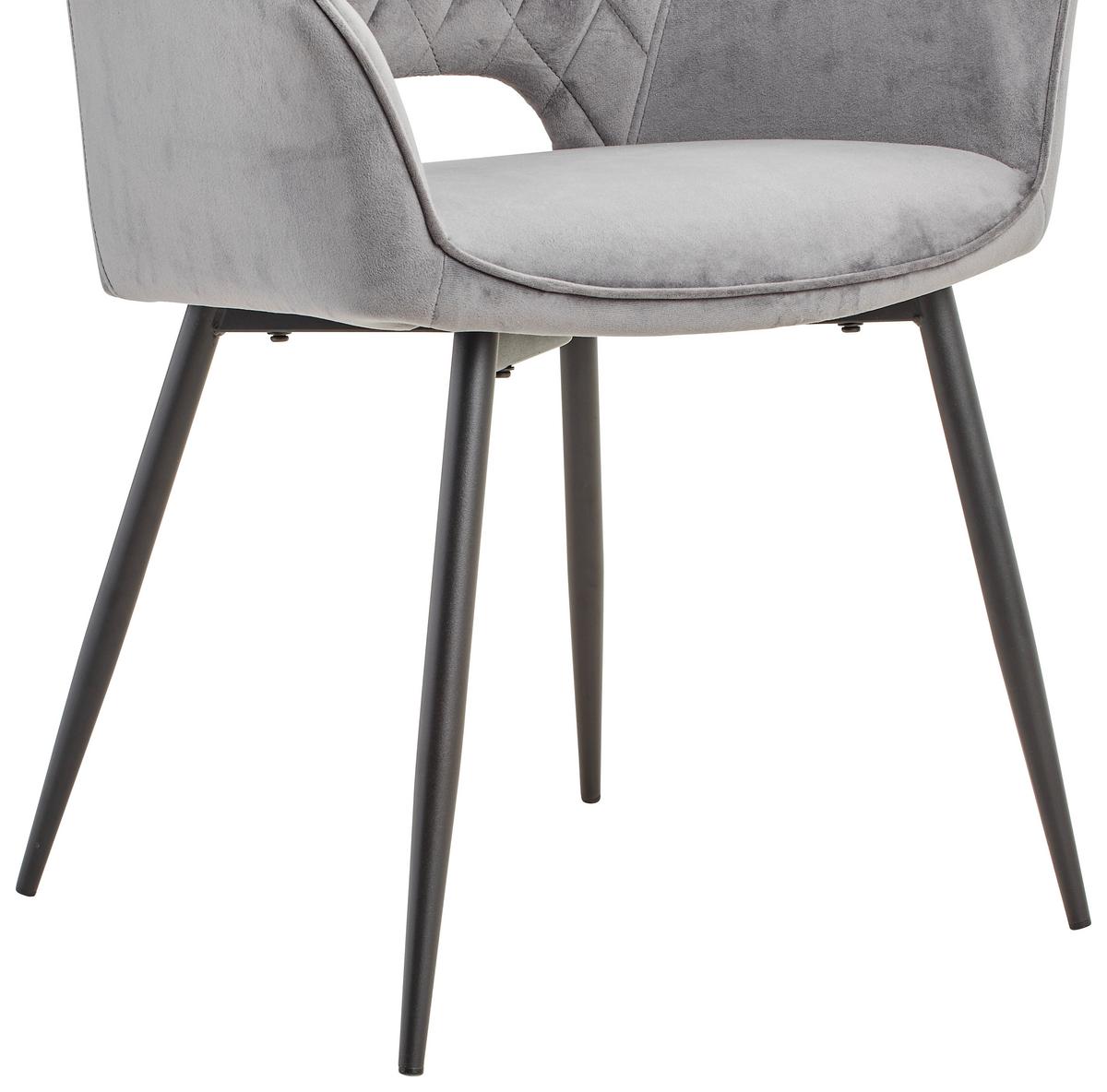 Armlehnstuhl-set 2er Genua Dunkelgrau Gepolstert - Dunkelgrau/Schwarz, KONVENTIONELL, Holz/Textil (56/80,5/56cm) - MID.YOU