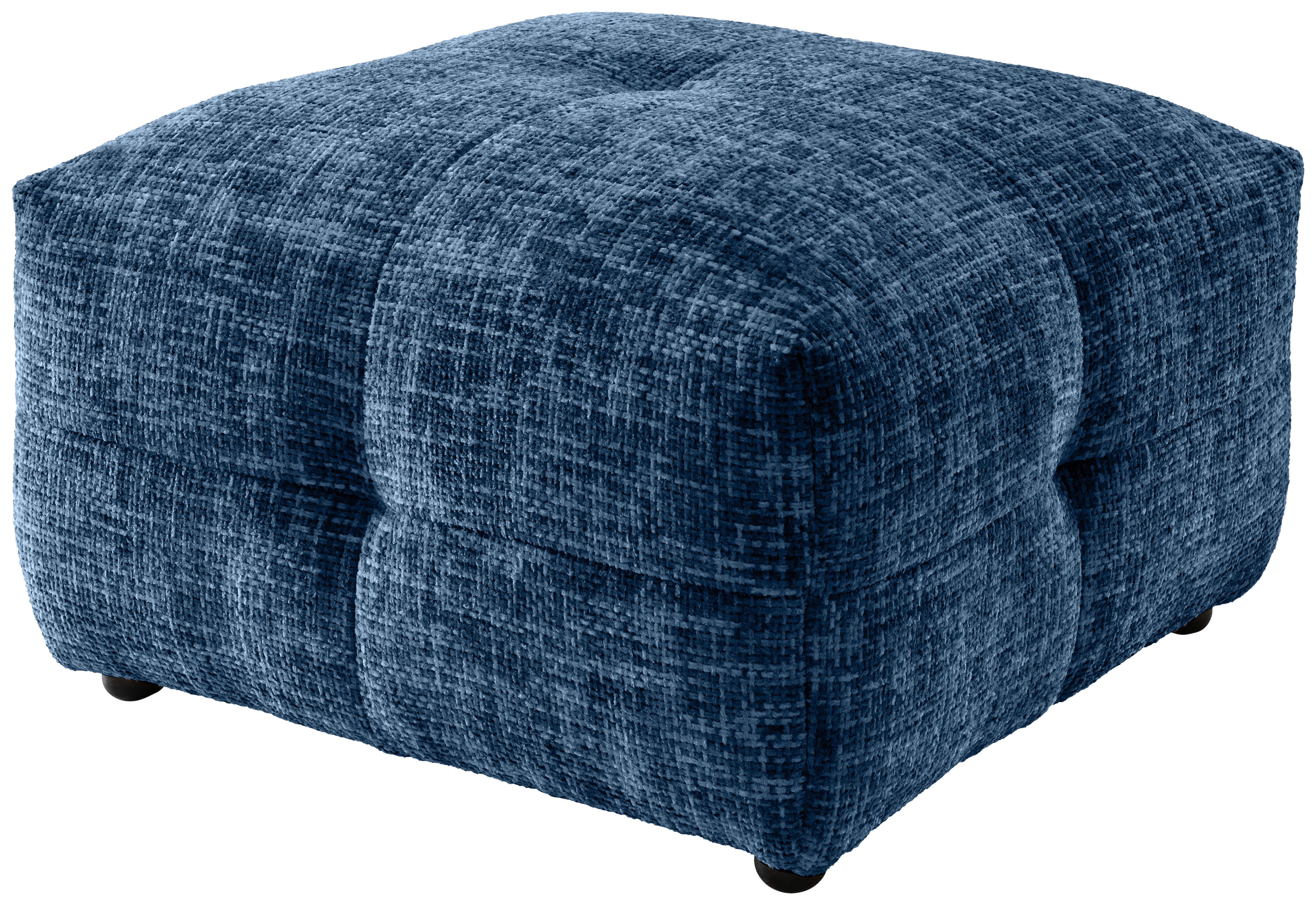 Hocker Velice, Blau B: 72 Cm - Blau/Schwarz, Design, Textil (72/44/72cm) - Livetastic