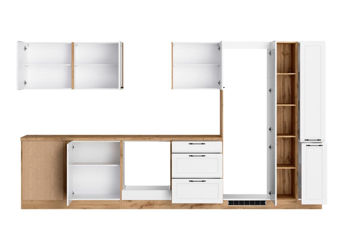 Eckküche Meran Ohne Geräte 240x360 Cm Weiß/eiche Dekor - Eiche Wotan/Weiß, LIFESTYLE, Holzwerkstoff (240/360cm) - Held