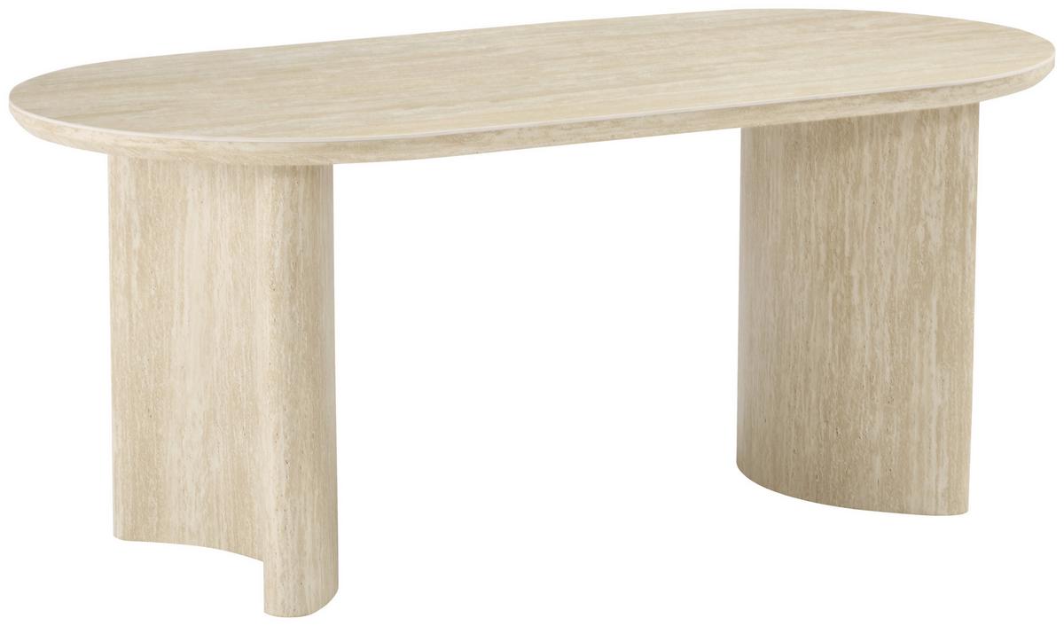 Esstisch Molde Eichefarben/Beige L: 180 cm - Eichefarben/Beige, MODERN, Holzwerkstoff/Stein (180/90/76cm) - P & B
