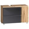 Waschbeckenunterschrank Varese B: 85 Cm Grau/eiche Wotan - Eiche Wotan/Grau, MODERN, Holzwerkstoff (85/56/35cm) - Held