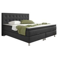 Boxspringbett Mit Topper 180x200 Cm Köln-Bk - Anthrazit/Silberfarben, KONVENTIONELL, Textil (180/200cm) - MID.YOU