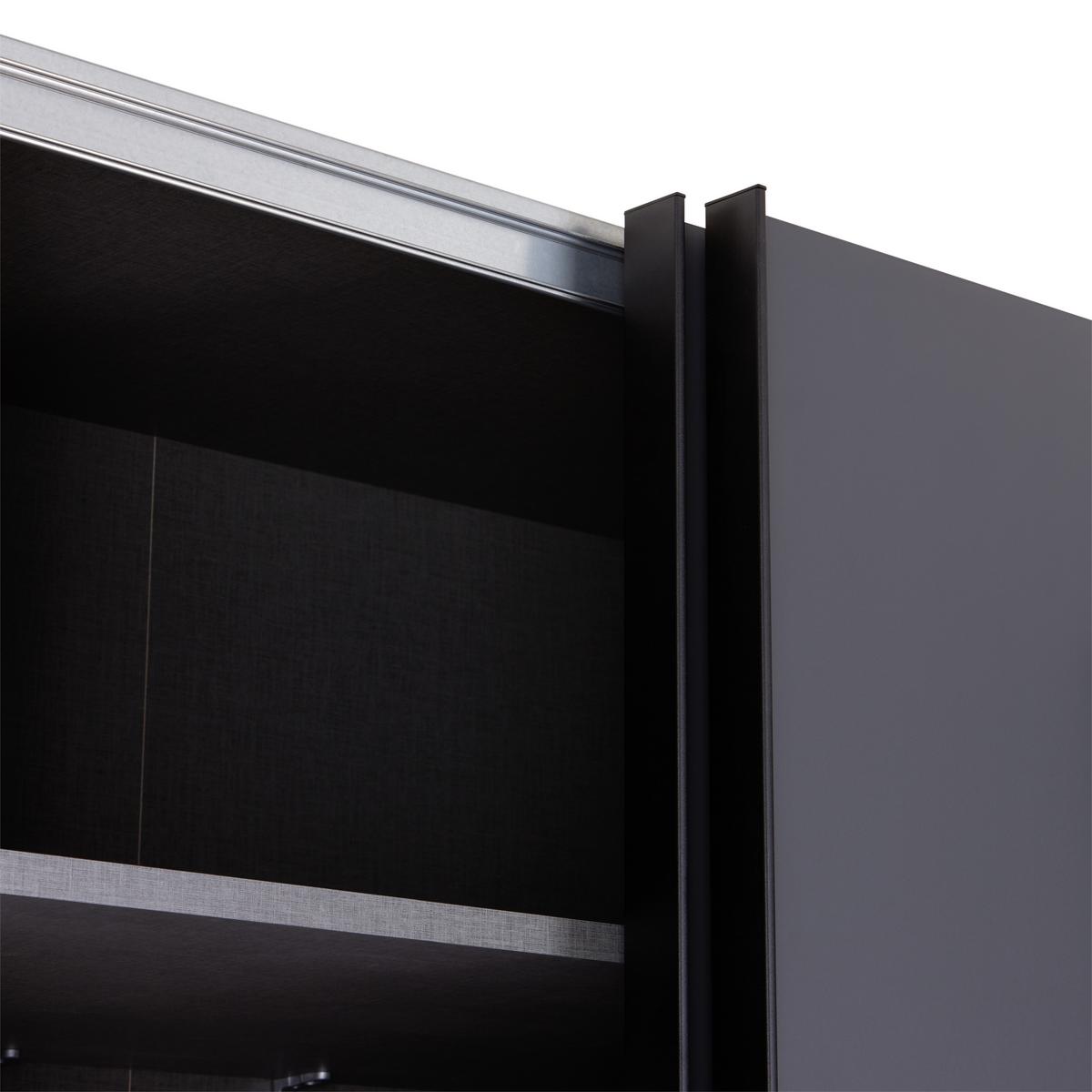 Schwebetürenschrank + Led 270cm , Graphit/eiche Dekor - Eichefarben/Graphitfarben, KONVENTIONELL, Holzwerkstoff (270/225,5/60cm) - James Wood
