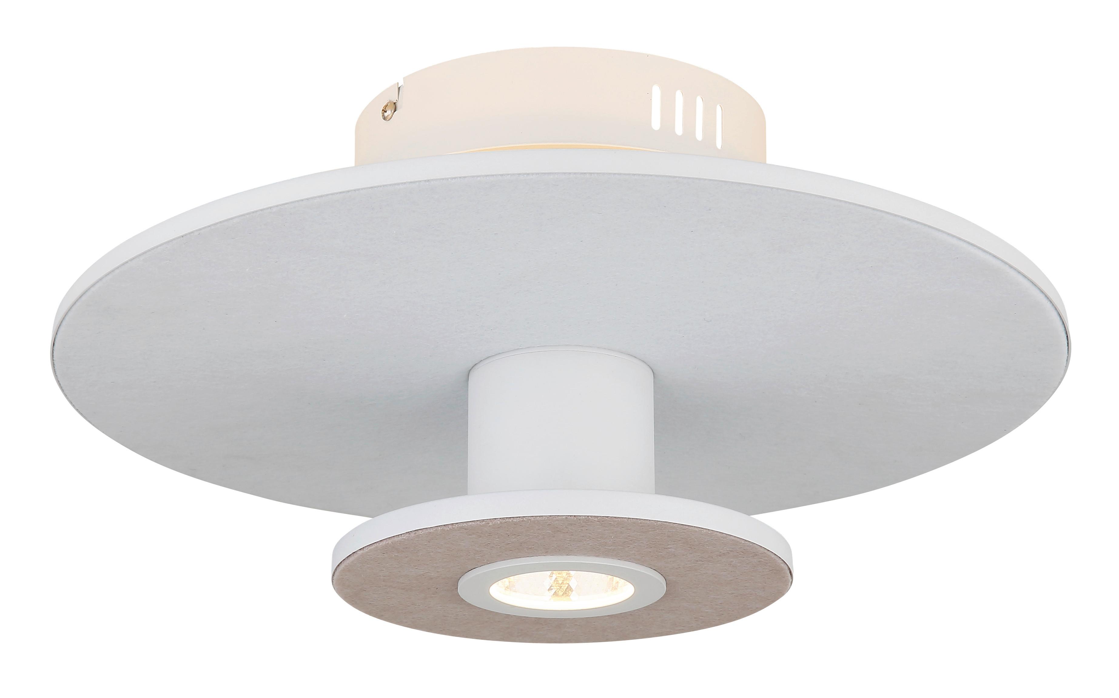 LED-Deckenleuchte 15647wd - Beige/Hellgrau, Basics, Kunststoff/Textil (38/18cm) - Globo