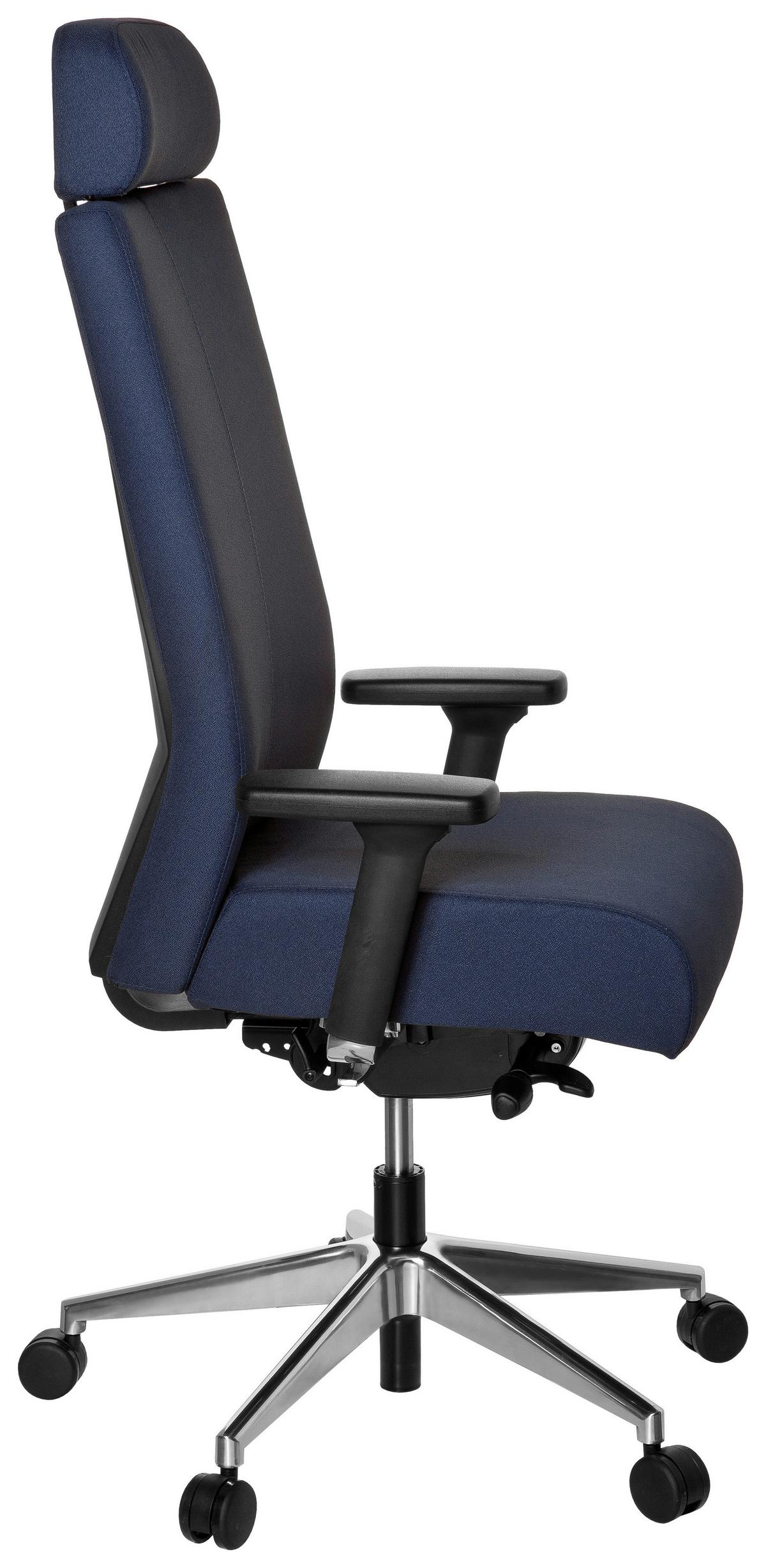Drehstuhl Pro-Tec Xxl Dunkelblau - Alufarben/Schwarz, MODERN, Kunststoff/Textil (59/138/49cm) - MID.YOU