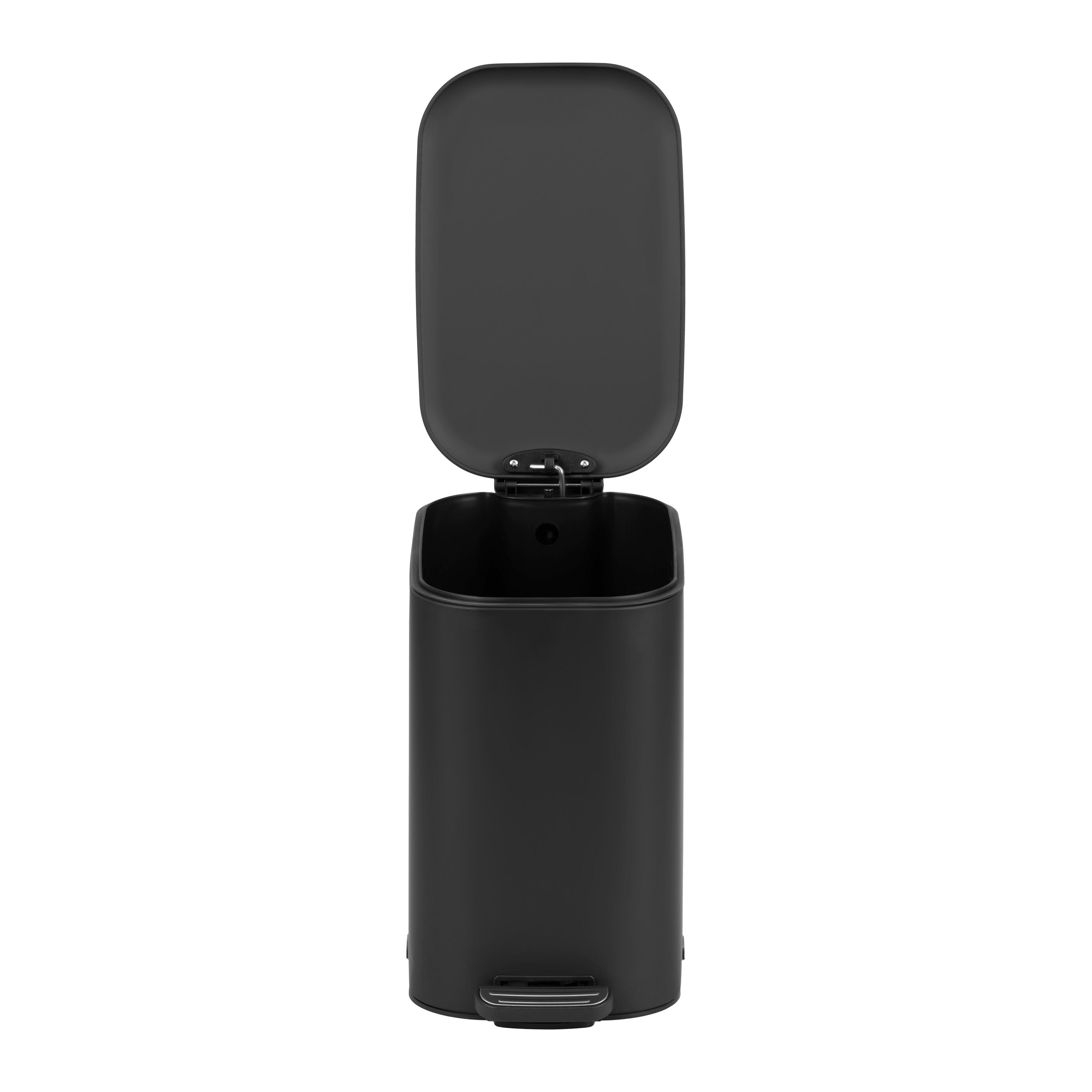 Koš s nášlapným pedálem černá 20L - černá, Moderní, kov/plast (23,4/41,3/37,6cm) - Mömax