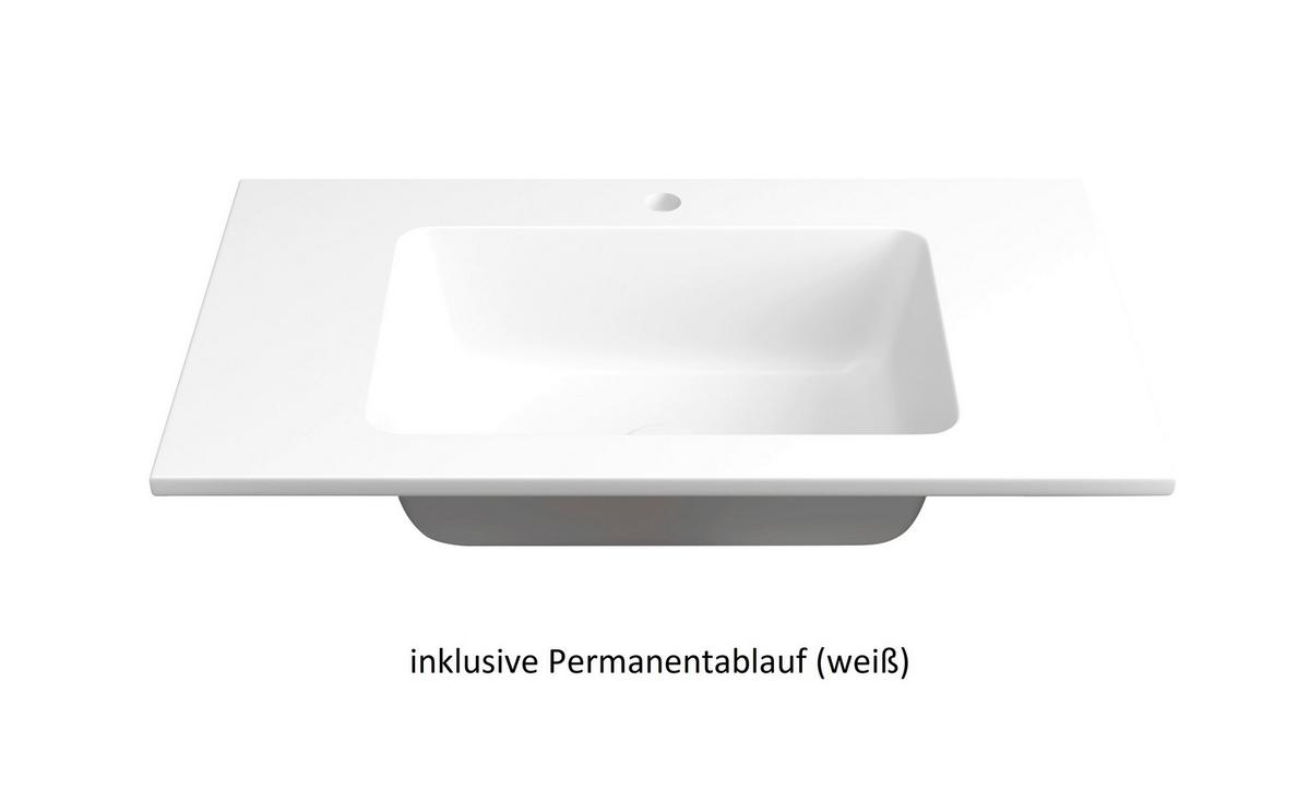 Waschtischkombi Sevilla Schwarz, Weiß, B:80 cm - Schwarz/Weiß, MODERN, Keramik/Holzwerkstoff (80/54/47cm) - Held