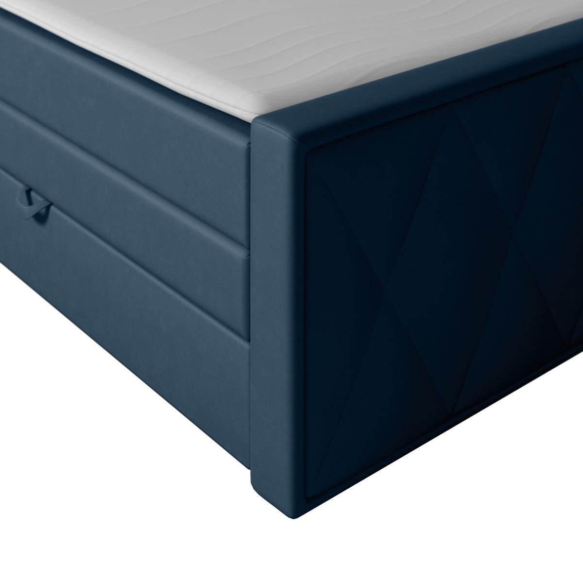 Boxspringbett Porto 180x200 cm Blau - Blau, MODERN, Holz/Kunststoff (180/200cm) - MID.YOU