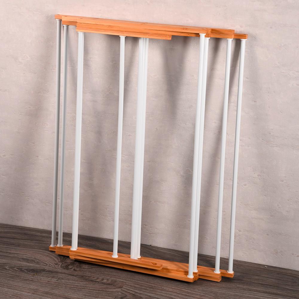 Wäschetrockner Bambus, Weiß, Hellbraun,platzsparend,b:74 cm - Hellbraun/Weiß, Basics, Holz (74/8,5-100/43cm) - Kesper