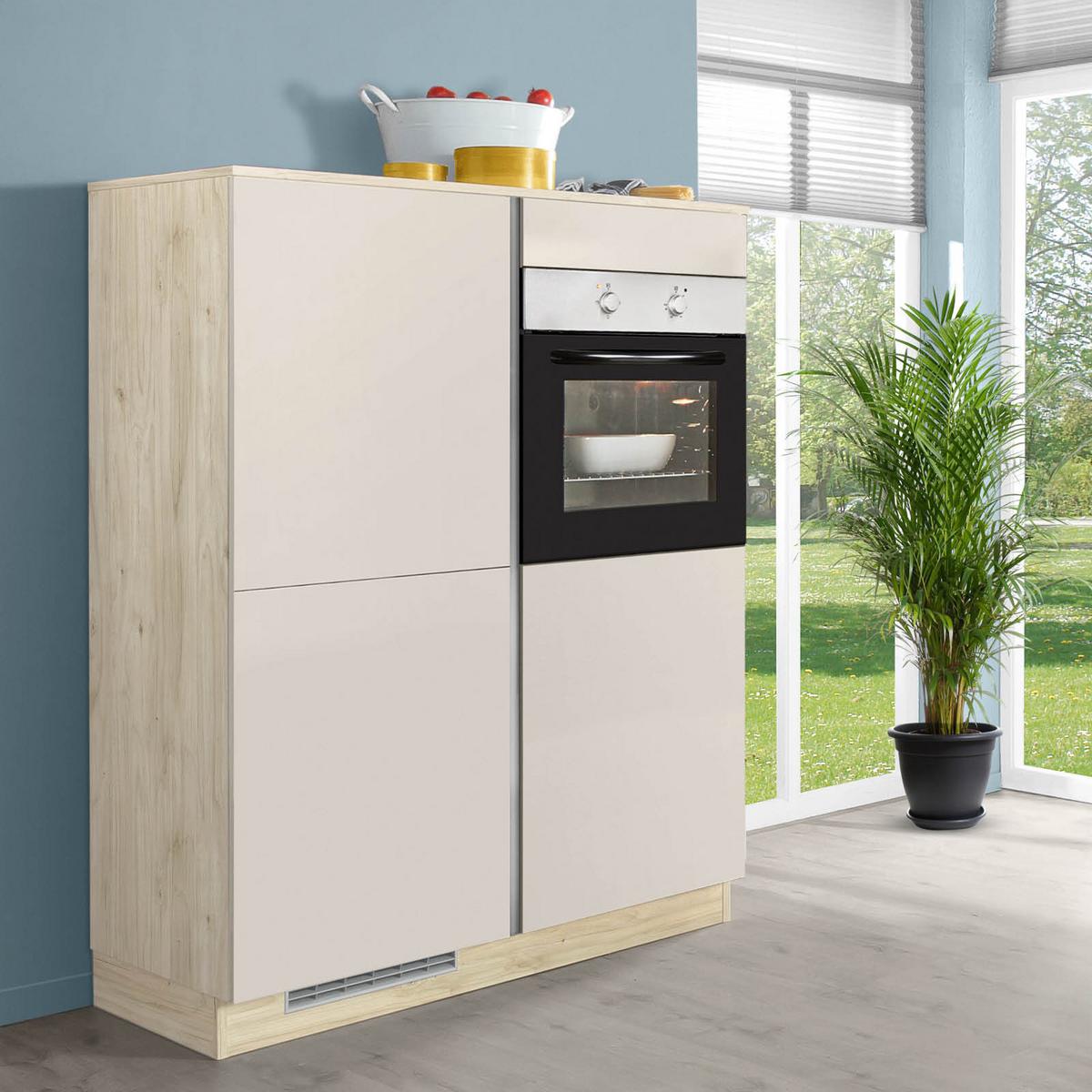 Zweizeilige Küche Ip1200 270 + 120cm Kieselgrau - Basics, Holzwerkstoff (390cm) - Impuls