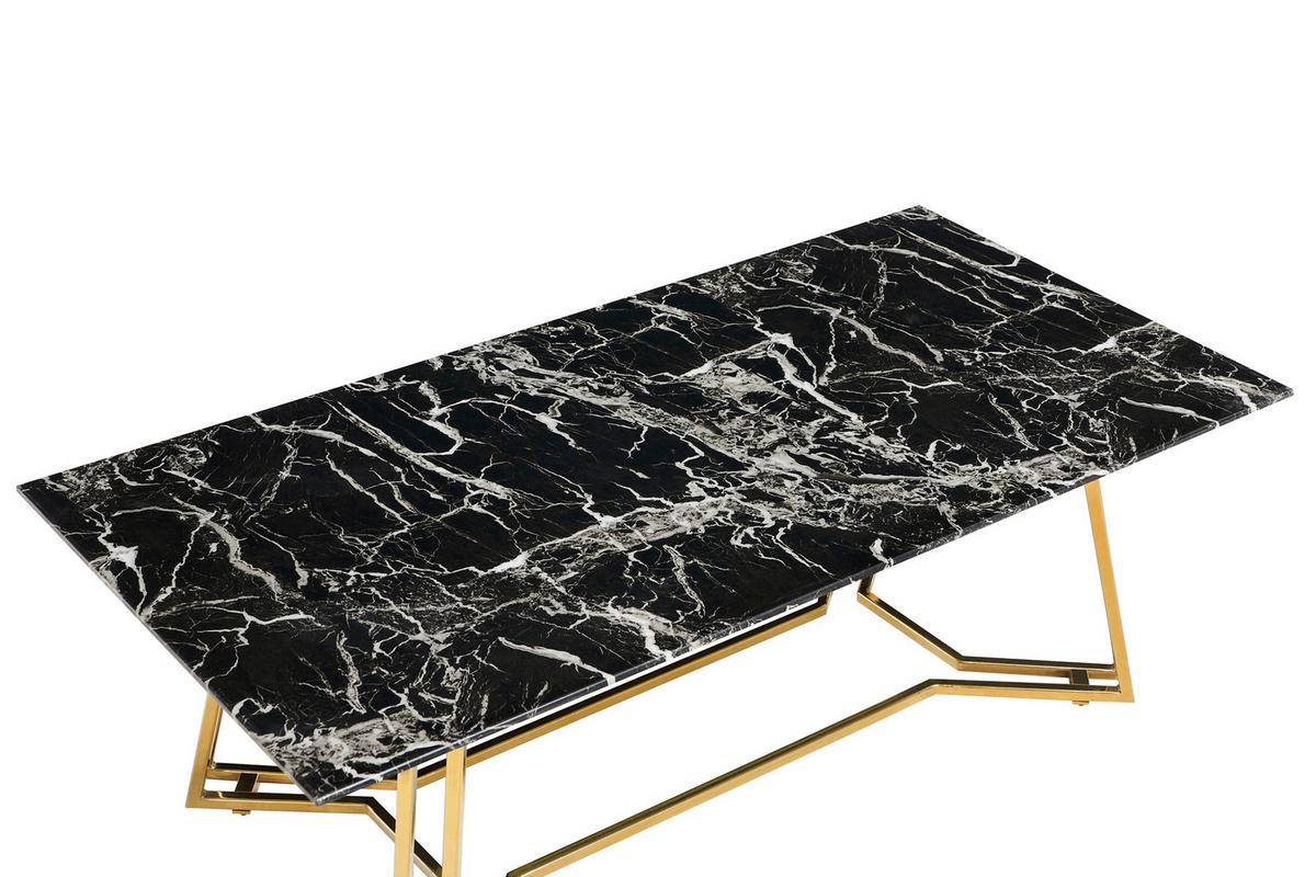 Couchtisch Schwarz, Goldfarben L: 110 Cm - Goldfarben/Schwarz, Design, Glas/Metall (110/60/40cm) - Livetastic