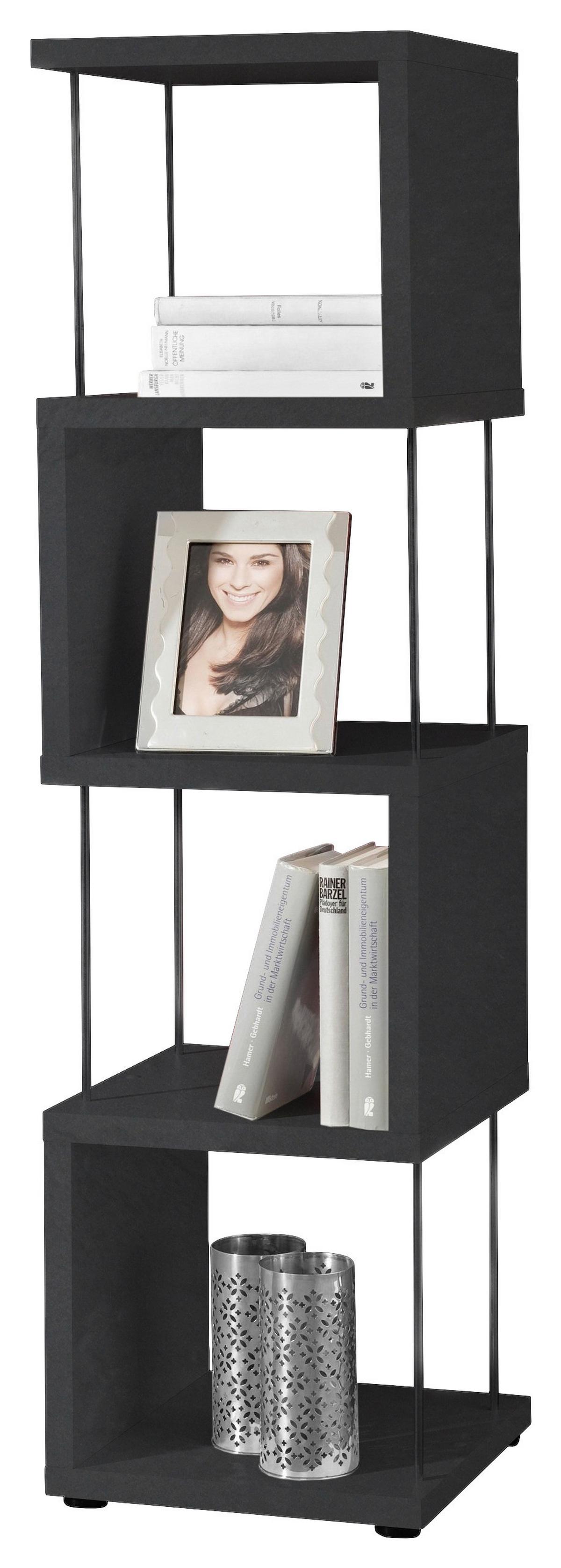 STOJACÍ REGÁL STICKS - čierna, Modern, kompozitné drevo/plast (33/126/33cm) - Mömax