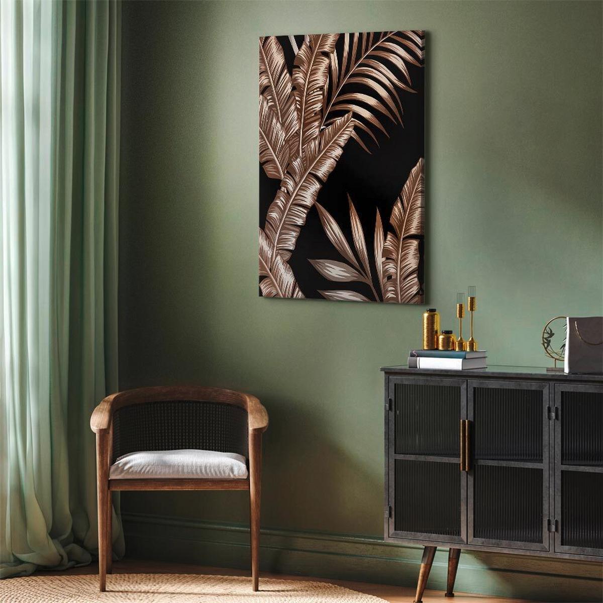 Leinwand Island Schwarz Goldfarben B: 40 cm - Goldfarben/Schwarz, Basics, Holzwerkstoff/Textil (40/60/1,2cm) - artgeist