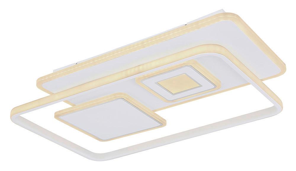 LED-Deckenleuchte Roderick L: 44 cm mit Fernbedienung - Chromfarben/Opal, Basics, Kunststoff/Metall (44/65/6cm) - Globo