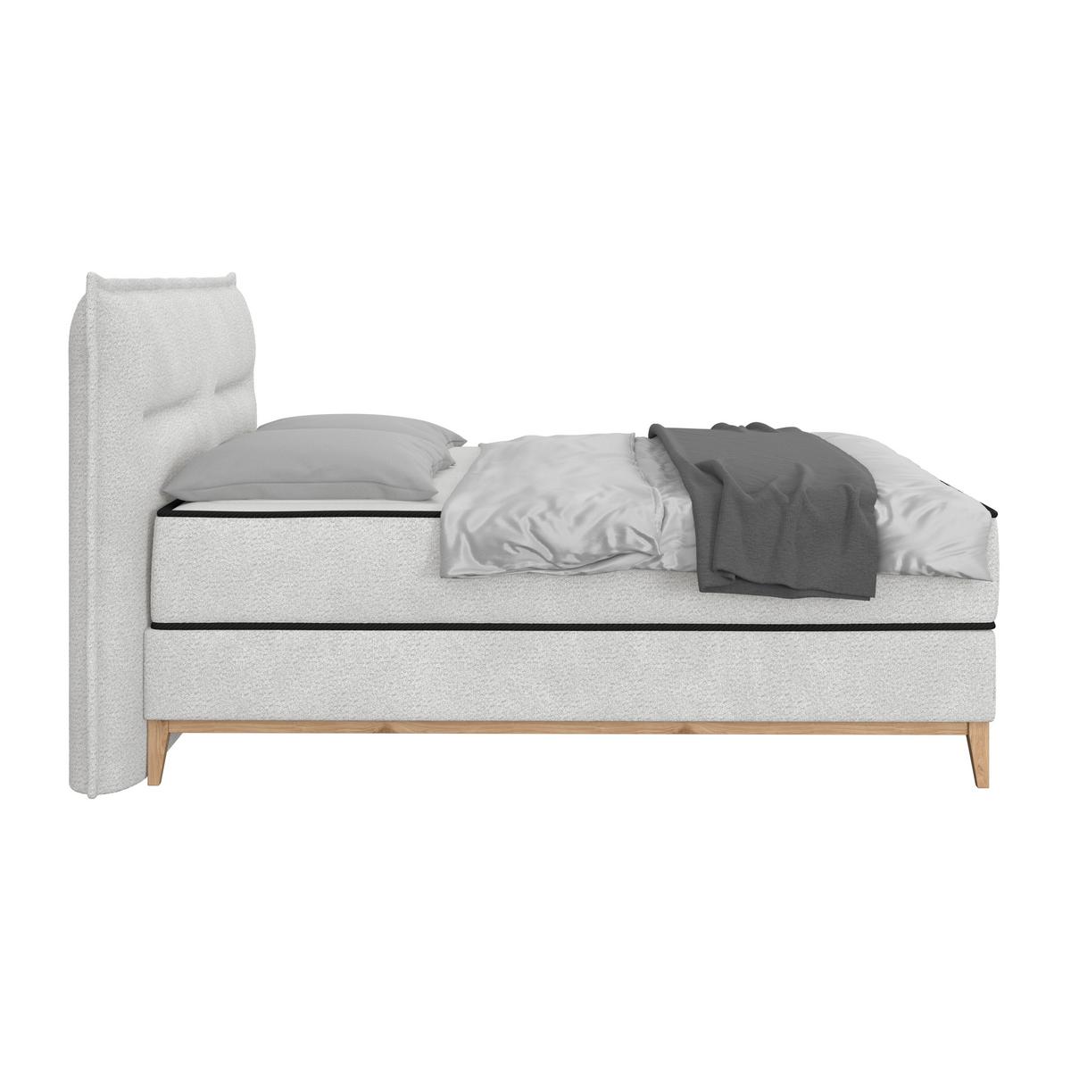 Boxbett Smile inkl. Matratze 180x200 - Silberfarben, KONVENTIONELL, Holz/Holzwerkstoff (180/200cm) - James Wood