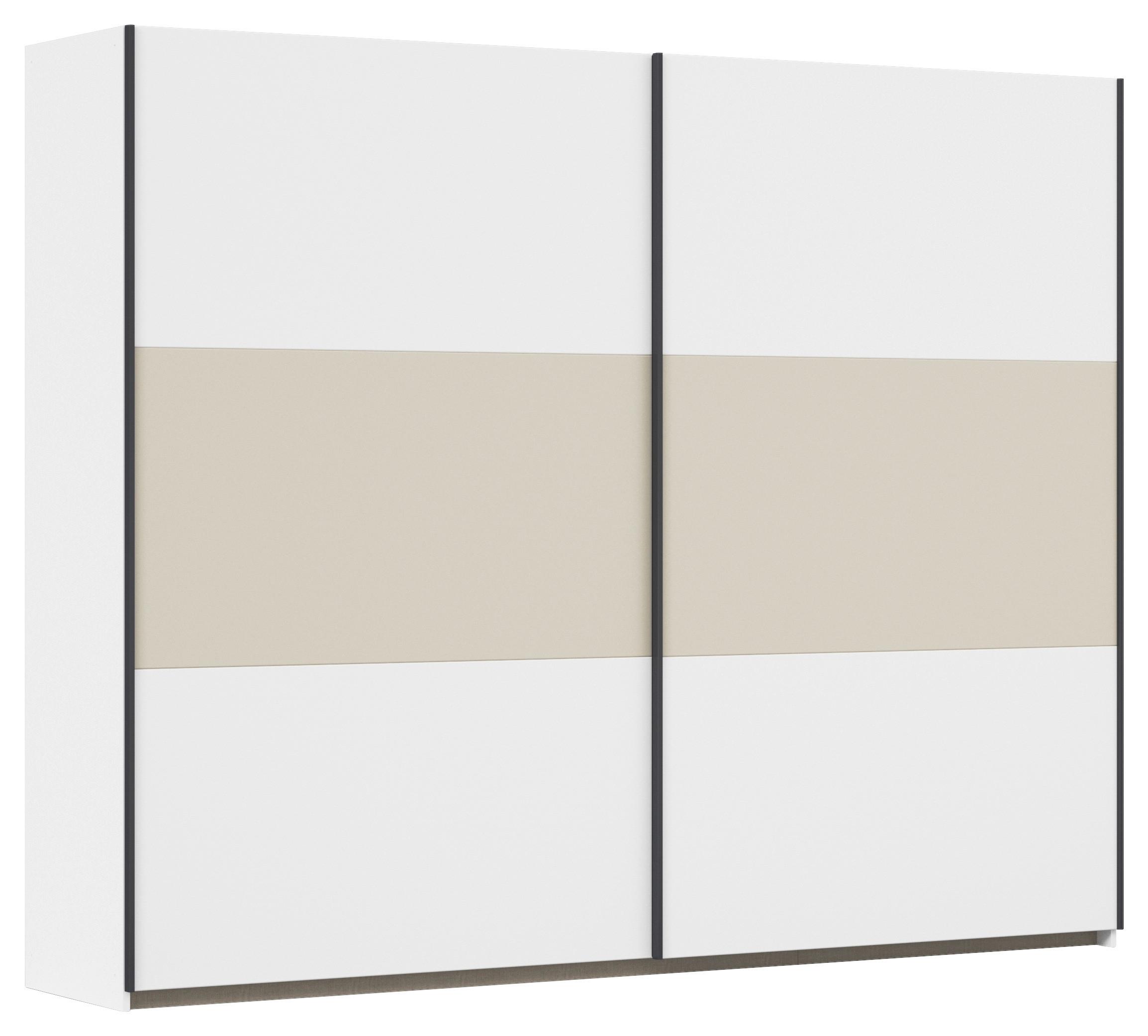 Schwebetürenschrank Neo Weiß Champagner B: 261 cm - Champagner/Weiß, MODERN, Holzwerkstoff (261/210/59cm) - Rauch Möbel