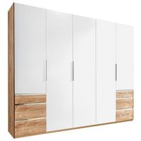 Drehtürenschrank Mit Laden 250cm Level 36a, Weiß/eiche - Eichefarben/Weiß, MODERN, Holzwerkstoff (250/216/58cm) - MID.YOU