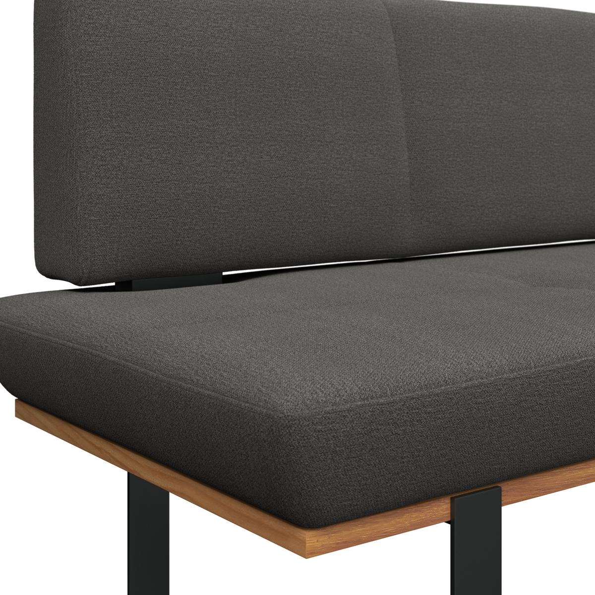 Sitzbank Tristan Webstoff schwarz, B: 170cm - Schwarz, MODERN, Holz/Textil (170/48/90cm) - James Wood