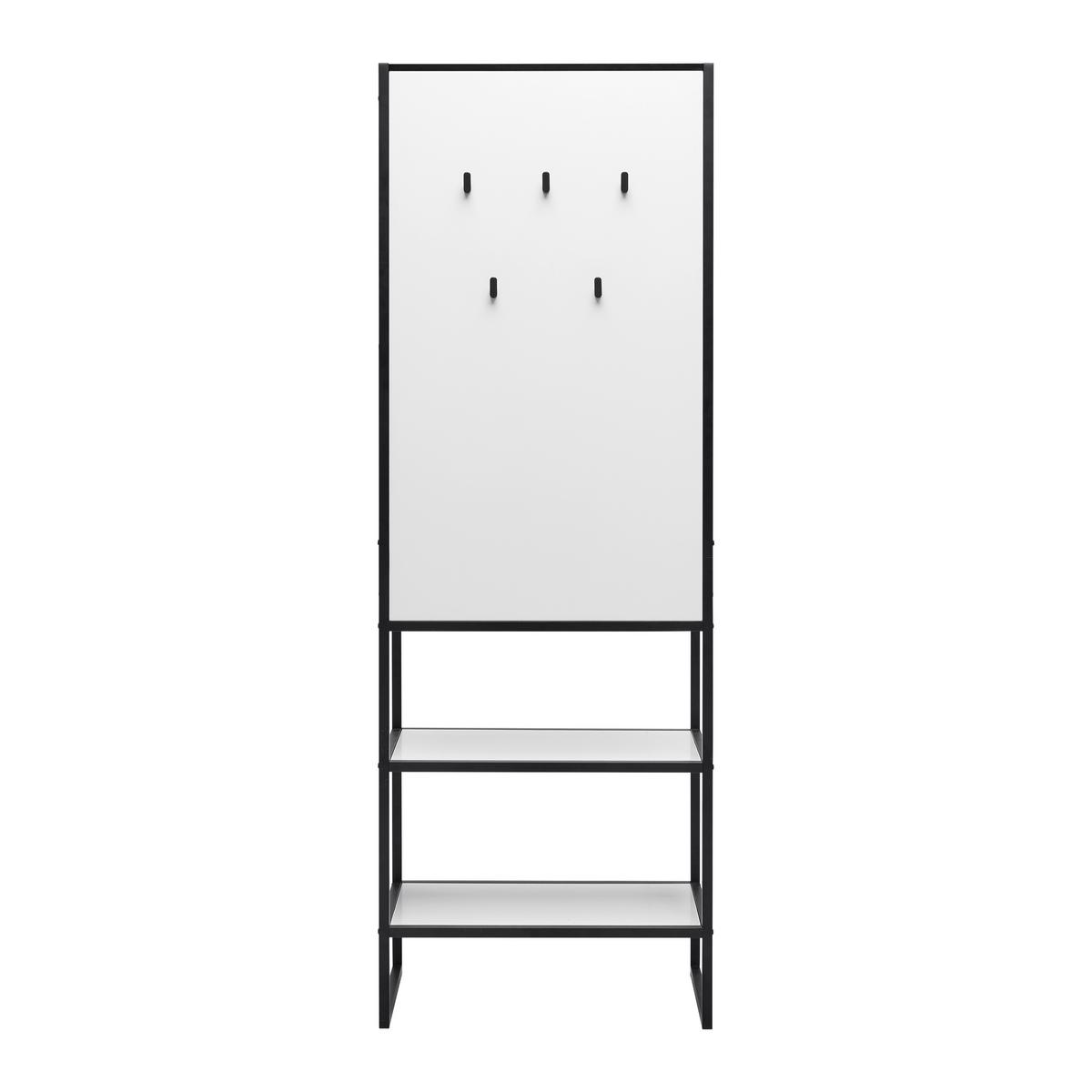Šatna HILLA HILLA -EXKLUSIV- - bílá/černá, Moderní, kov/kompozitní dřevo (64/185/40cm) - Mömax